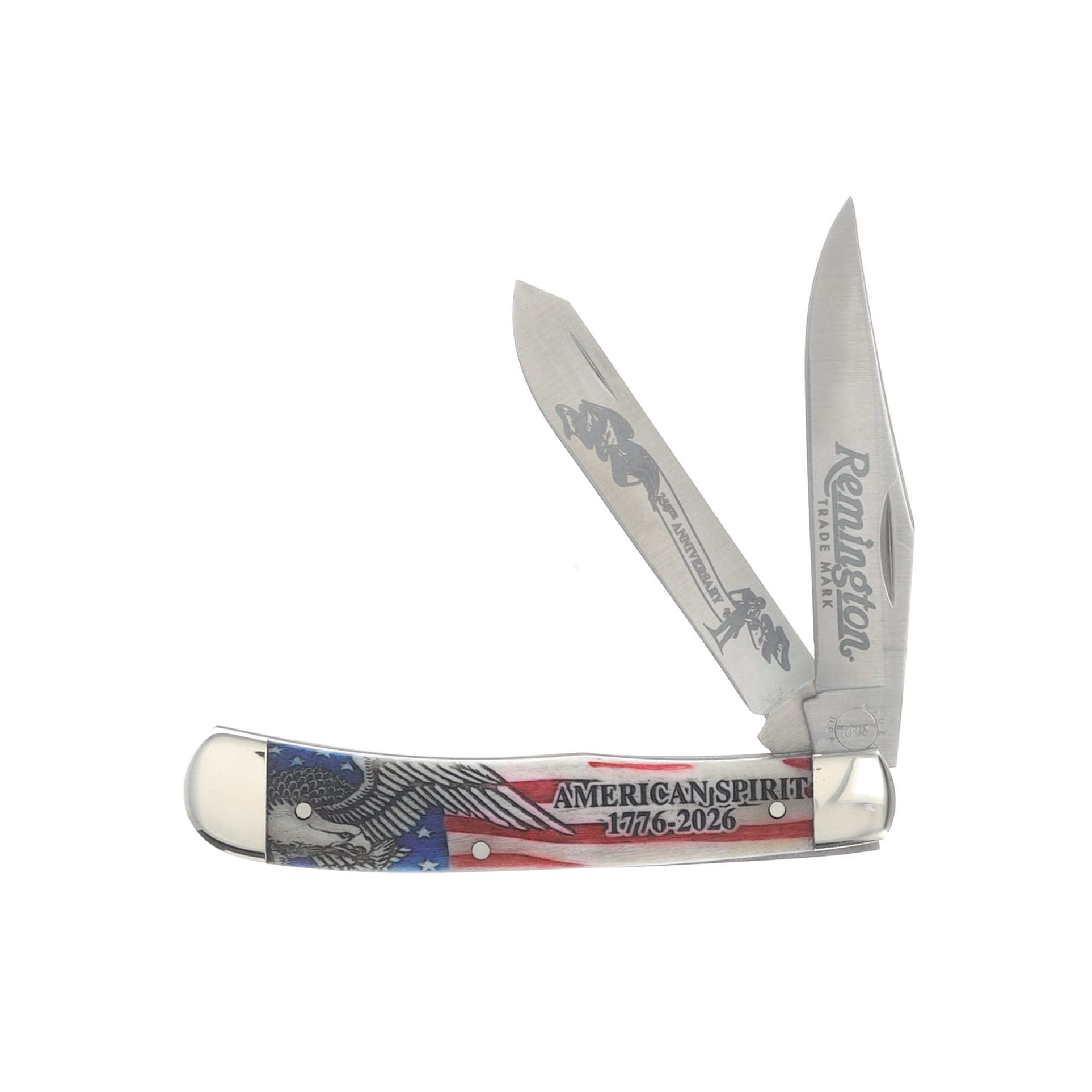 Remington 250th Anniversary Trapper Limited Edition Painted Sculpted Bone Folding Knife R337WB View 1