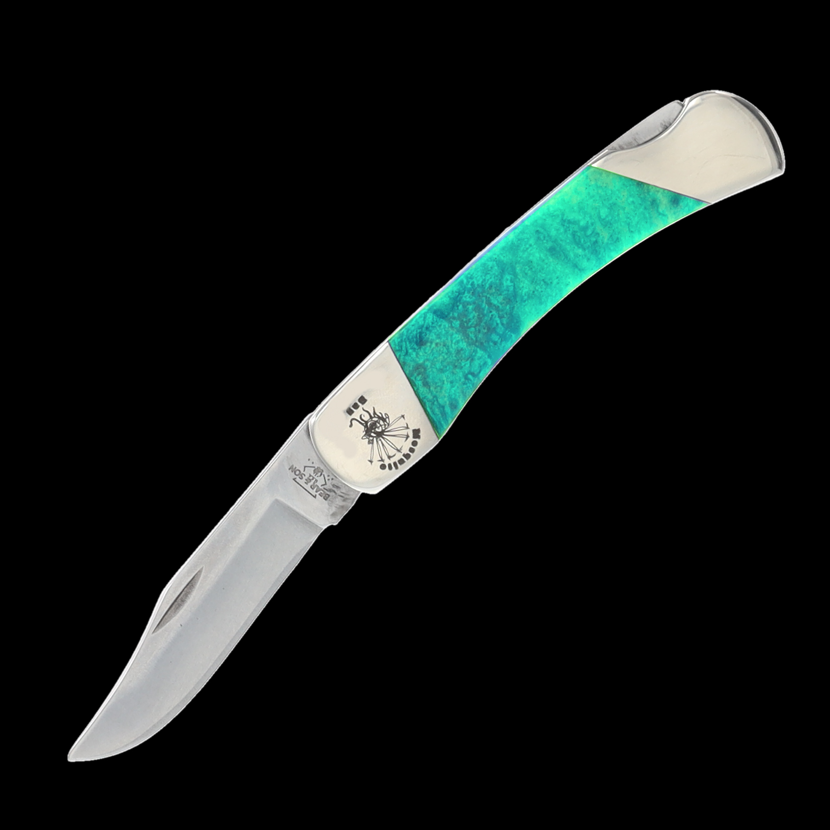 Bear & Son SMKW Exclusive Mosquito Bay Glow-in-the-Dark Medium Lockback Folding Knife MBBO05 View 2
