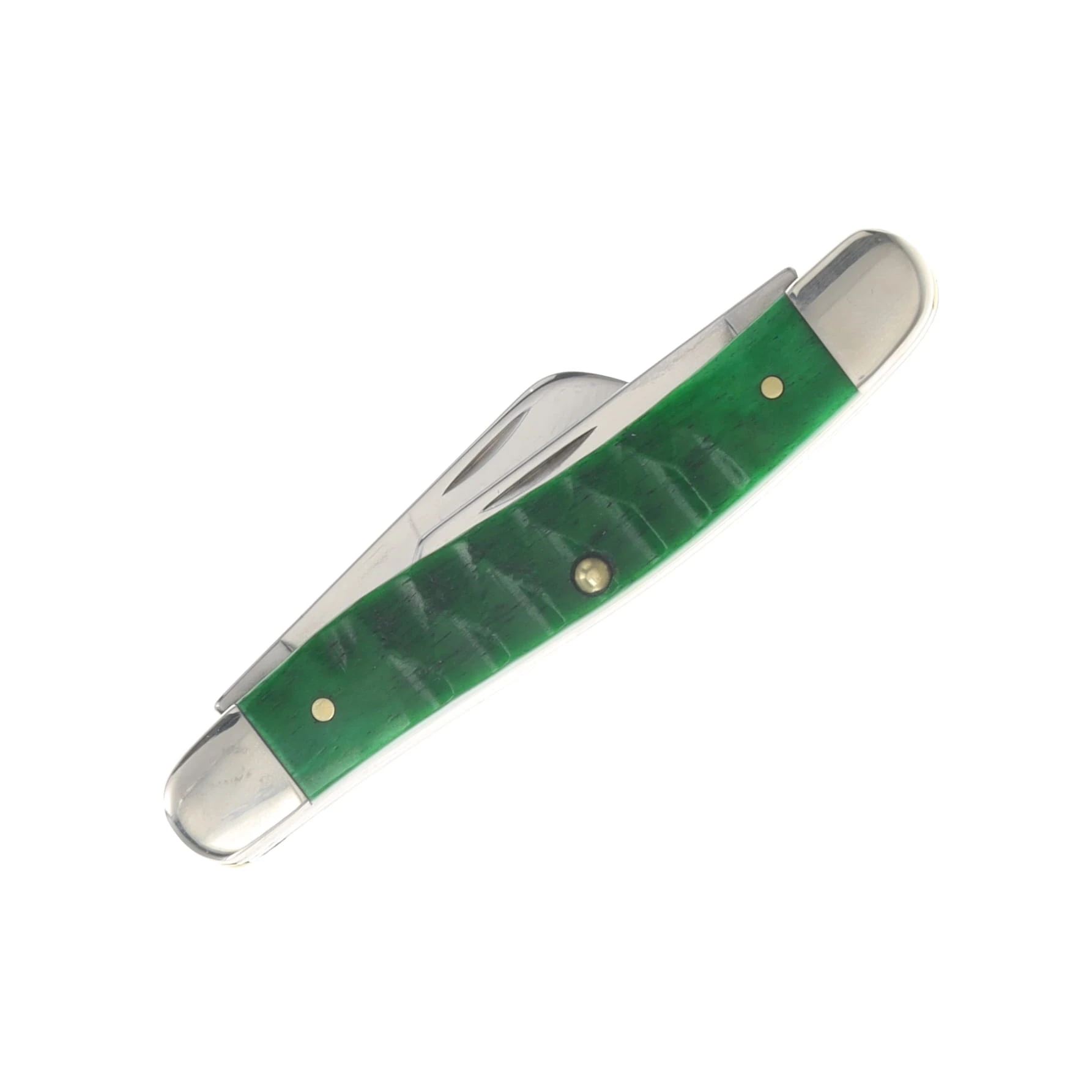 Case XX Bright Green Gator Jigged Bone Medium Stockman Folding Knife CA11442 View 4