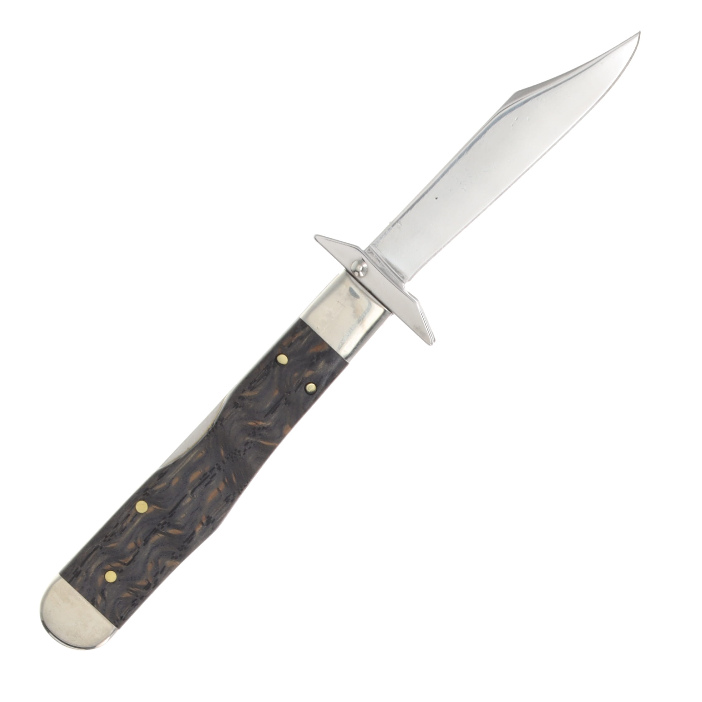 Case XX Black Curly Oak Wood Cheetah Cub Lockback Folding Knife CA14013 View 2