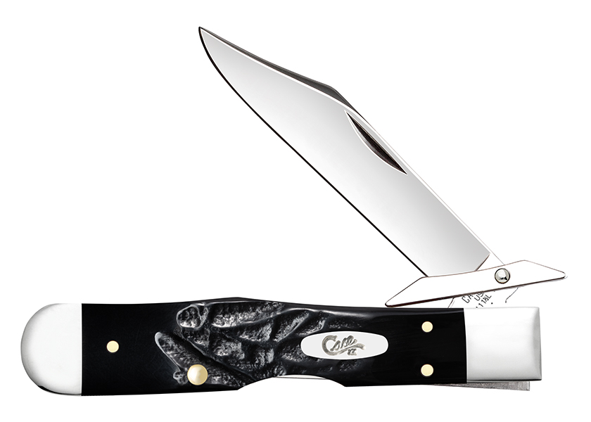 Case XX Jigged Rough Black Synthetic Cheetah Cub Lockback Folding