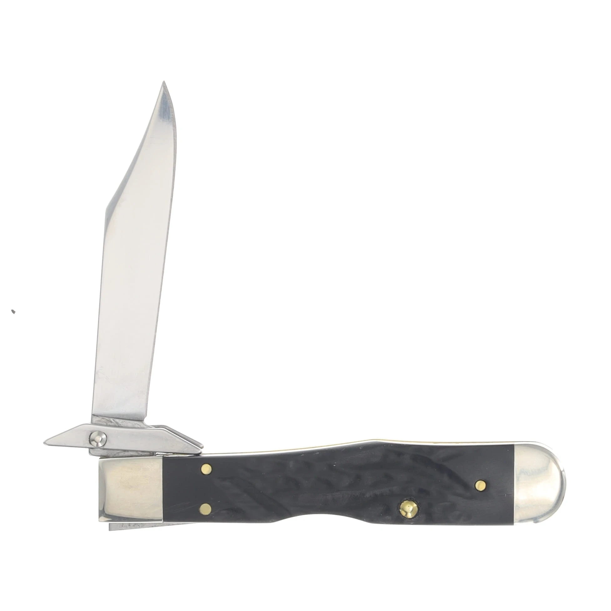 Case XX Jigged Rough Black Synthetic  Cheetah Cub Lockback Folding Knife CA18243 View 4