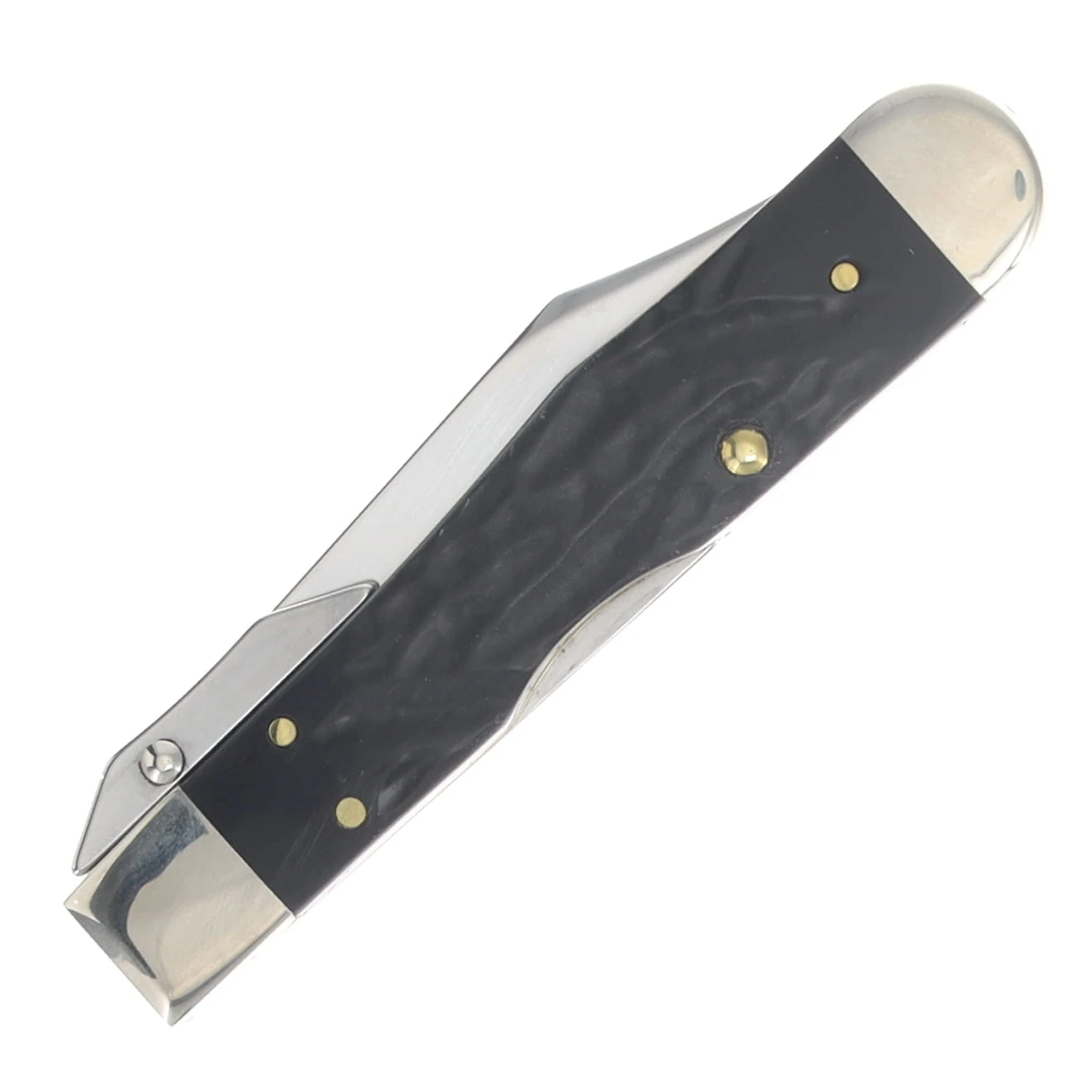 Case XX Jigged Rough Black Synthetic  Cheetah Cub Lockback Folding Knife CA18243 View 6