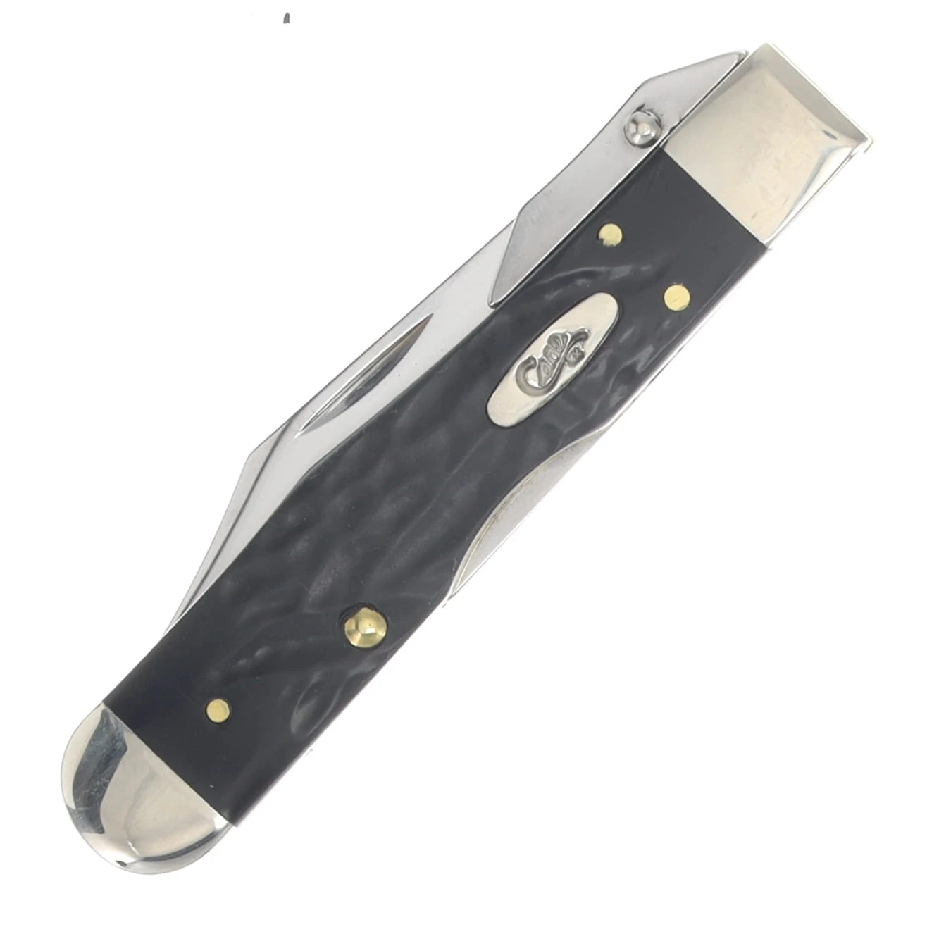 Case XX Jigged Rough Black Synthetic  Cheetah Cub Lockback Folding Knife CA18243 View 5