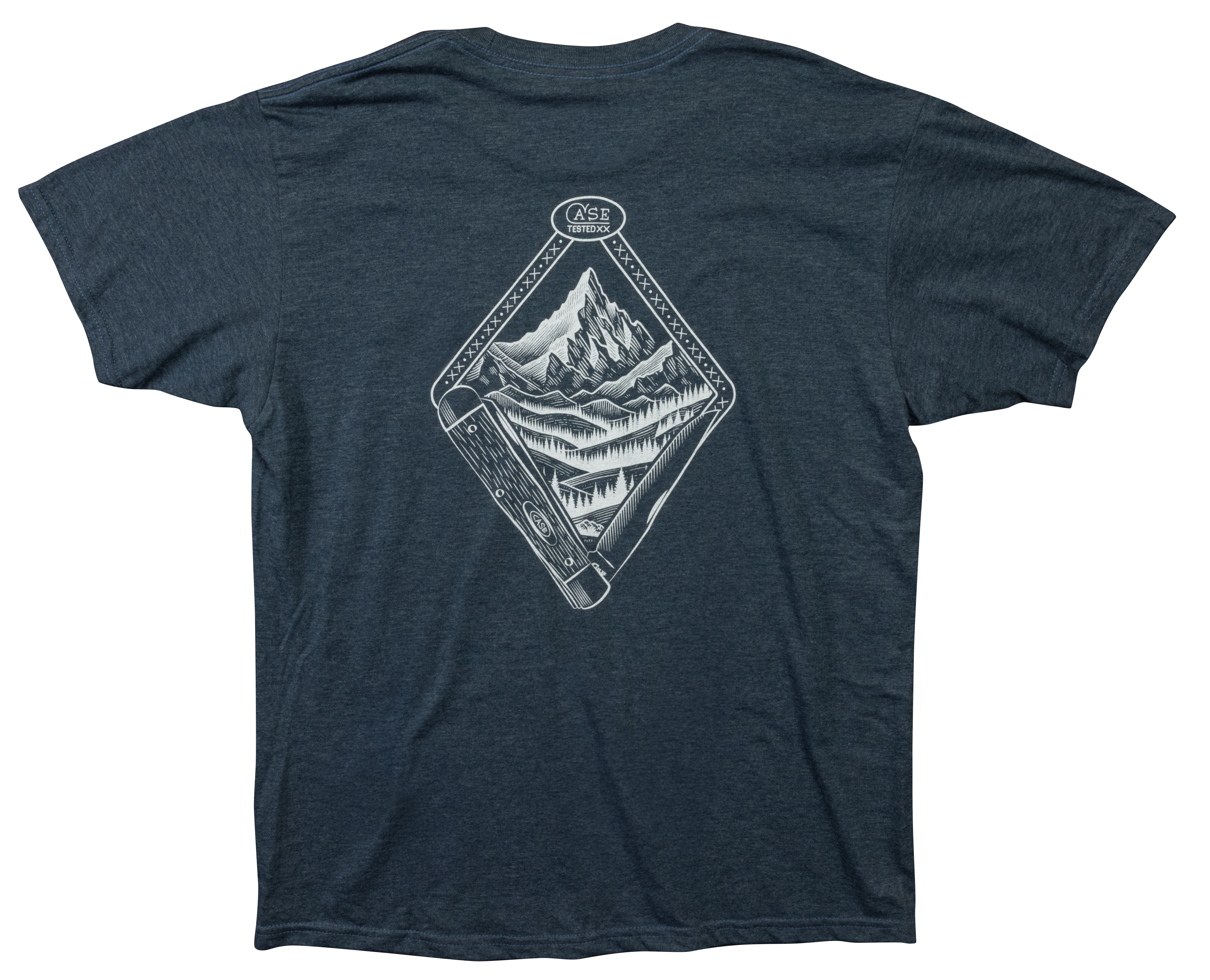 Case Navy Heather Pocket T-Shirt W/Case Seal Logo - Large CA41212 View 2