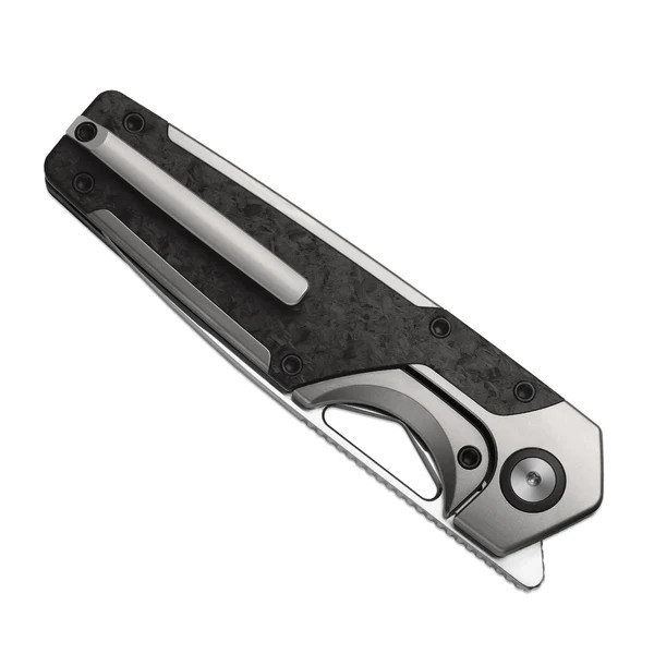 Kizer Serpentine Folding Knife Titanium & Carbon Fiber Handle Elmax Drop Point Blade KI3759FDA1 View 4
