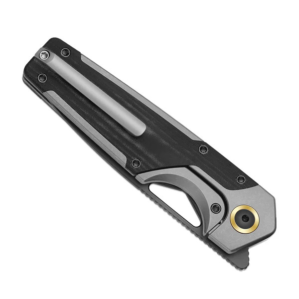 Kizer Serpentine Folding Knife Titanium & Micarta Handle Elmax Drop Point Blade KI3759FDA2 View 6