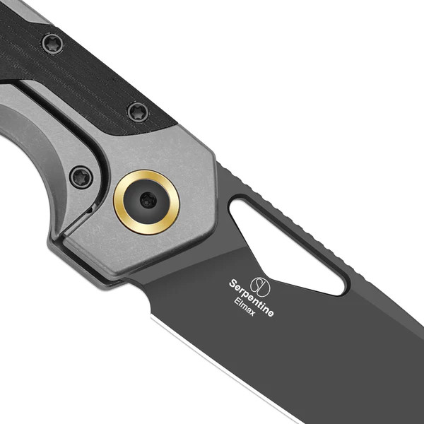 Kizer Serpentine Folding Knife Titanium & Micarta Handle Elmax Drop Point Blade KI3759FDA2 View 4