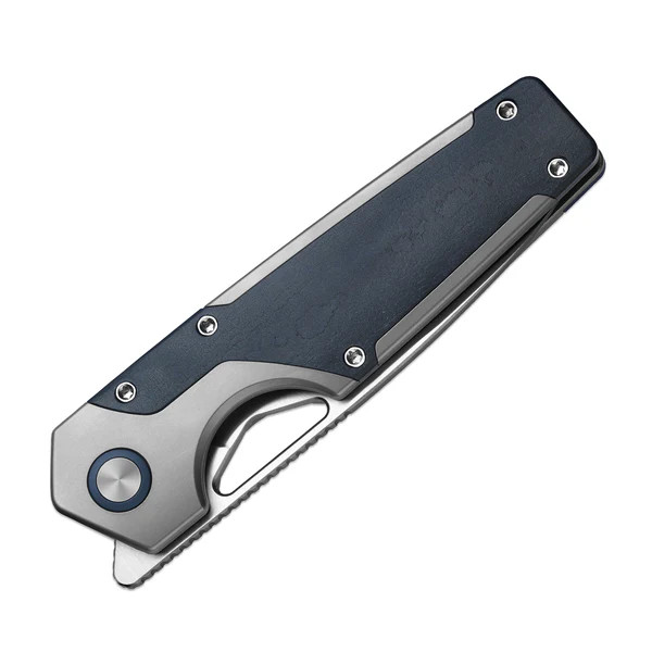 Kizer Serpentine Folding Knife Titanium & Blue Richlite Handle M390 Drop Point Blade KI3759FDA3 View 7