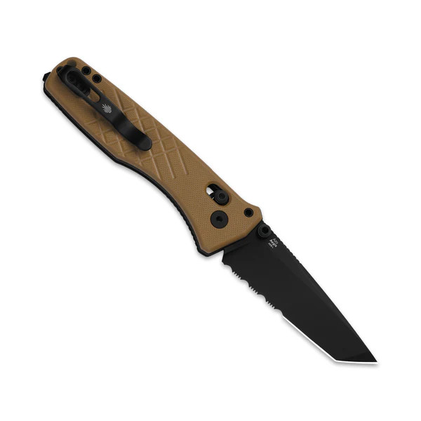Kizer Aegis T Folding Knife Brown G-10 Handle Black PVD Coated PS AEB-L Tanto Blade V3774CTA3 View 3