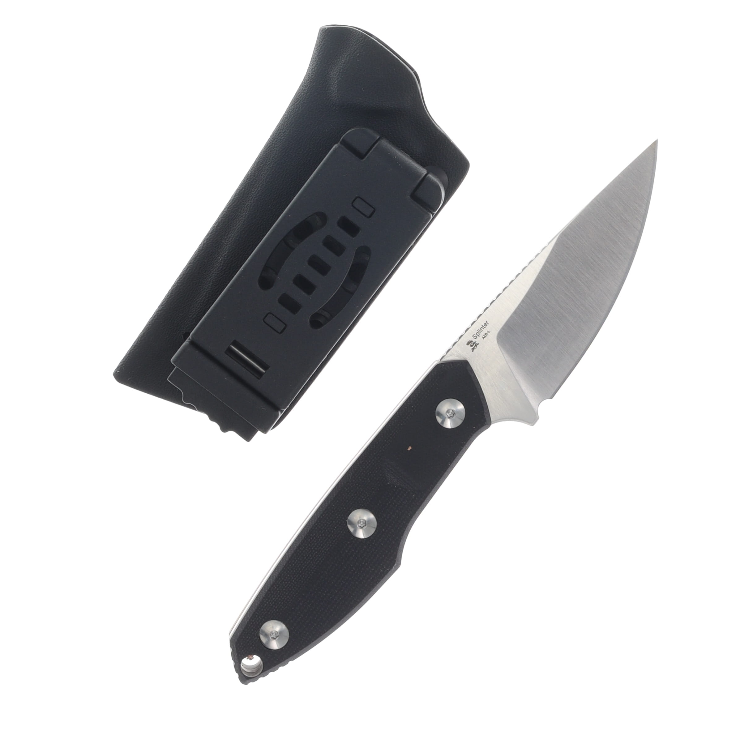 Kizer Splinter Fixed Blade Black G-10 Handle Satin AEB-L Drop Point Blade 1087A1 View 2