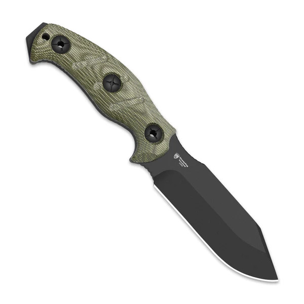 Kizer Sheepdog Survival Fixed Knife Green Micarta Handle Black Coated 1095 Clip Point Blade 1105A4 View 4