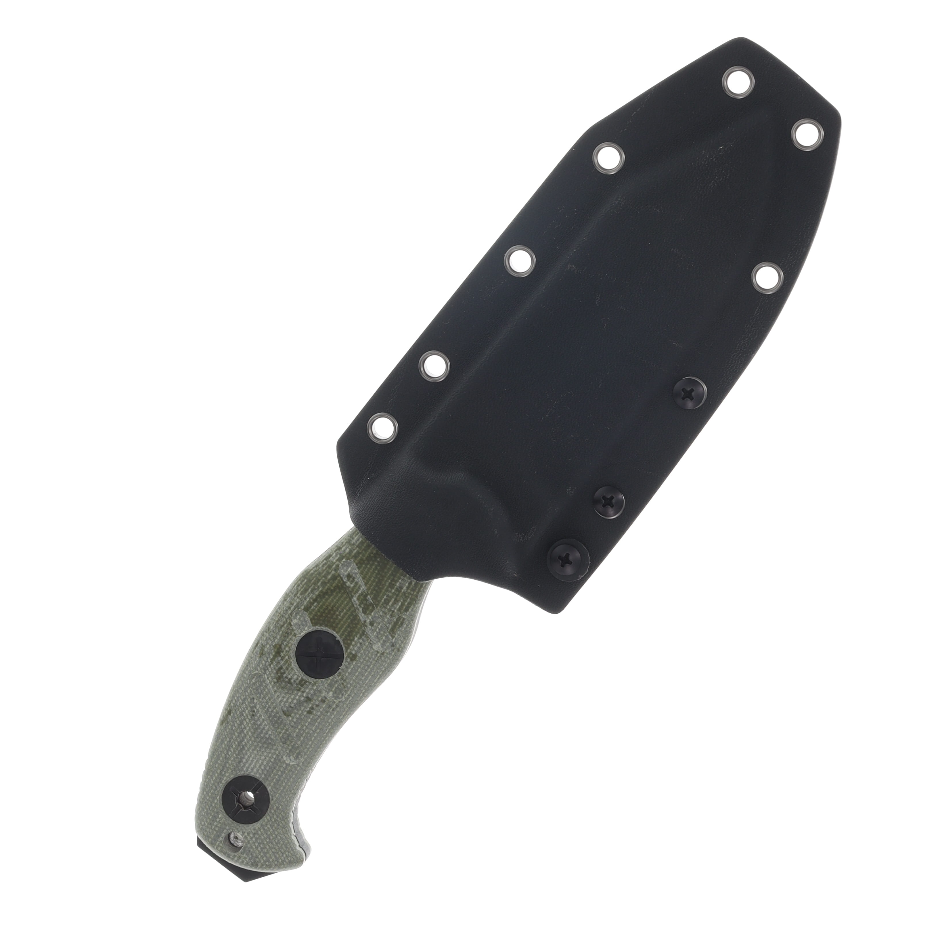 Kizer Sheepdog Survival Fixed Knife Green Micarta Handle Black Coated 1095 Clip Point Blade 1105A4 View 7