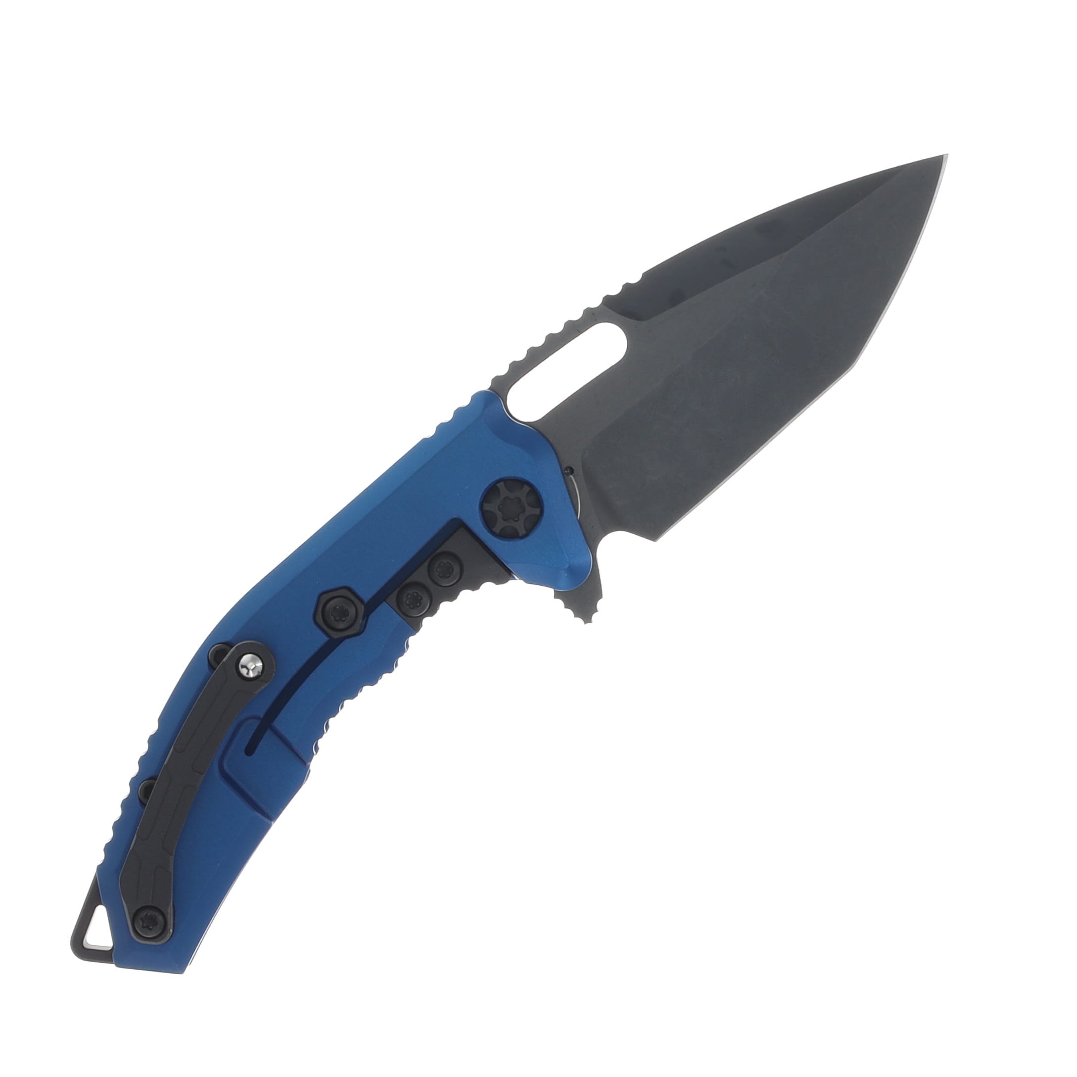 Heretic Medusa Manual Folding Knife TE DLC Standard Blue Chassis with Tactical Hardware H009-6A-BLU View 2