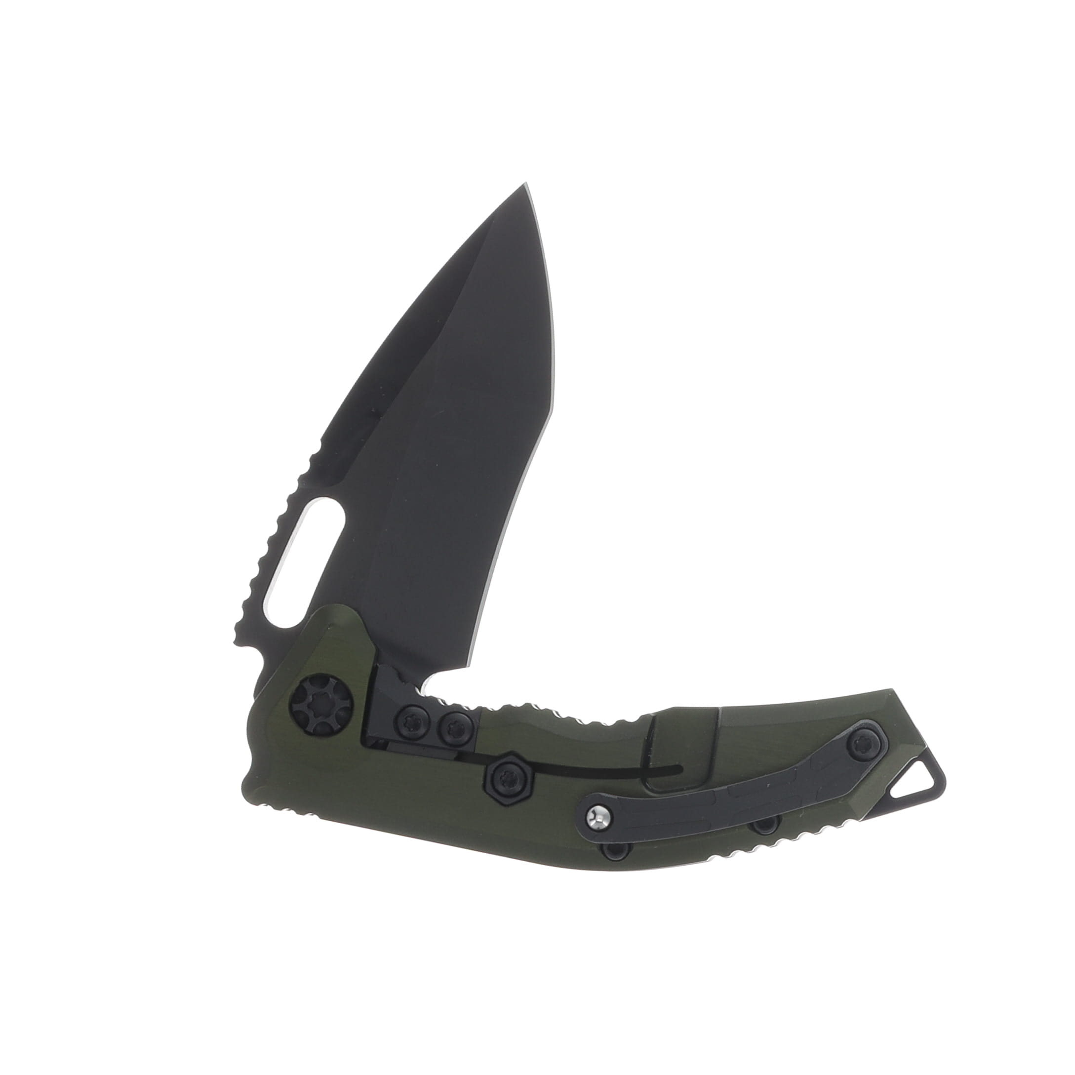 Heretic Medusa Manual Folding Knife Recurve DLC Standard OD Green Chassis Tactical Hardware H010-6A-GRN View 4