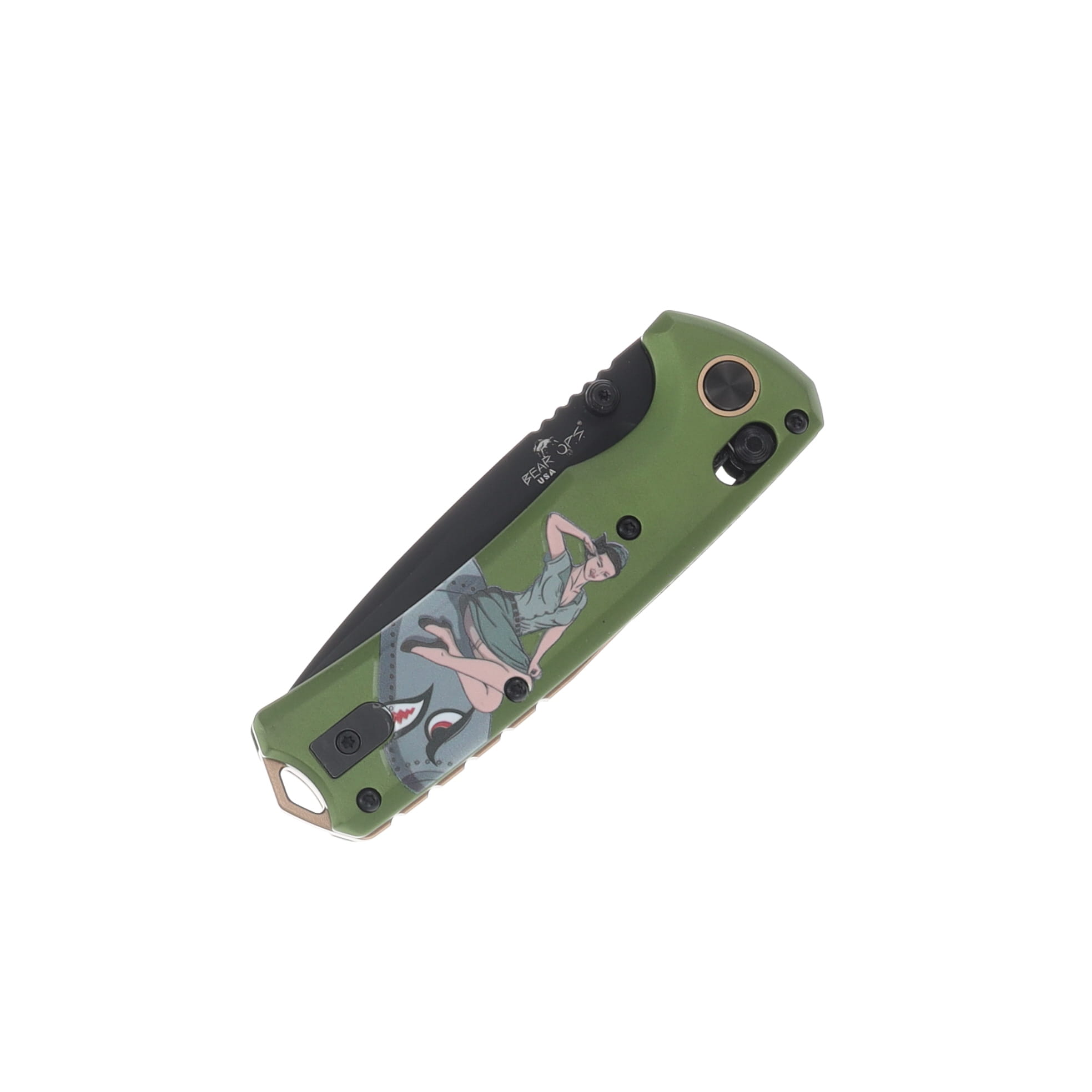 Bear & Son Bear Ops Bomber Nekama 2 Folder OD Green Handle Black