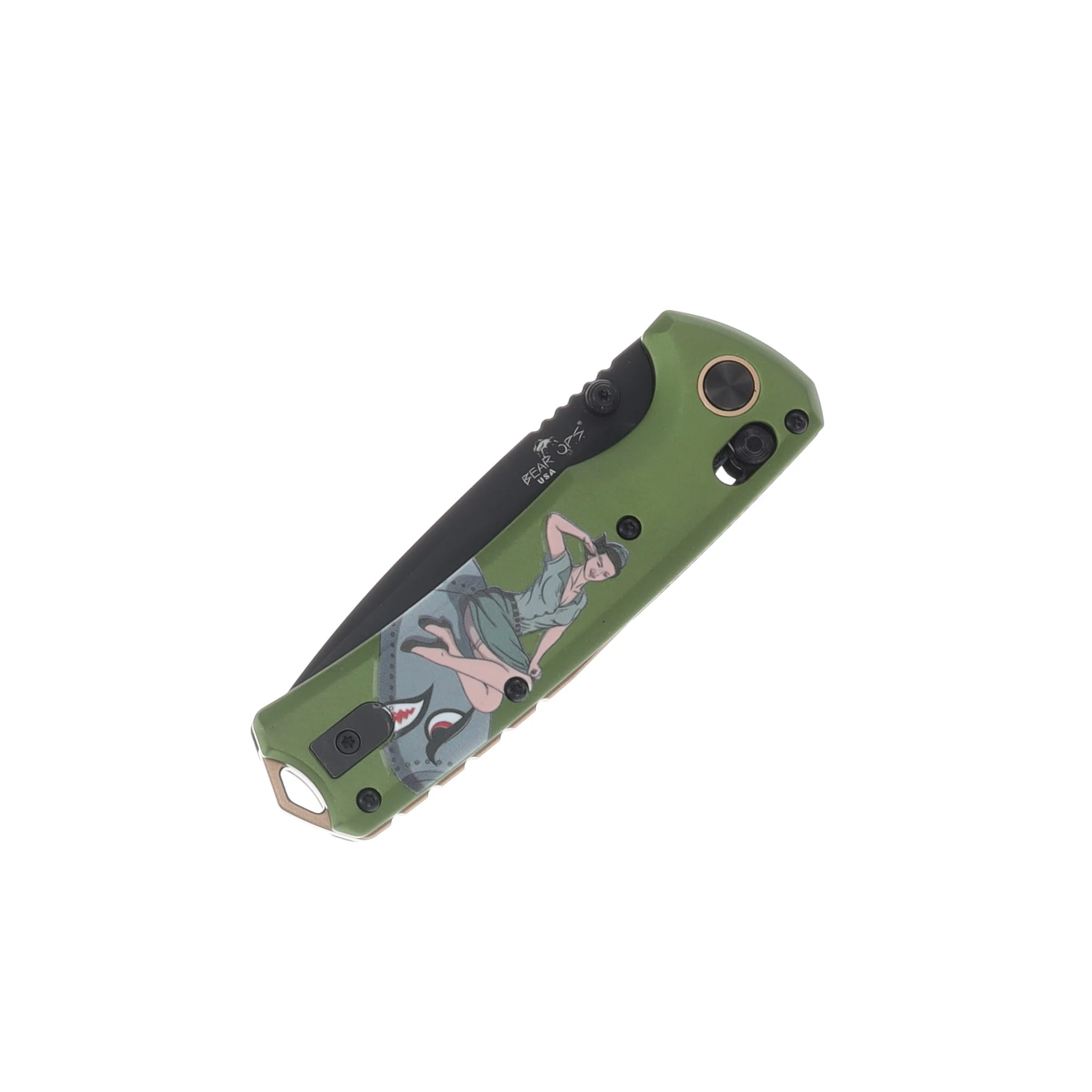 Bear & Son Bear Ops Bomber Nekama 2 Folder OD Green Handle Black 14C28N Blade UMC-1100-ALOD-B View 4