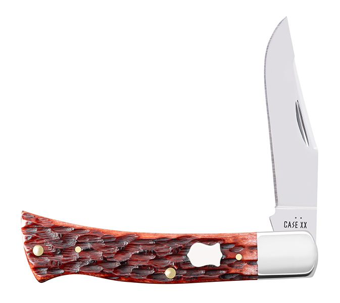 Case XX Axe Handle Folding Knife Pocket Worn Peach Seed Jigged Bone CA44250 View 1