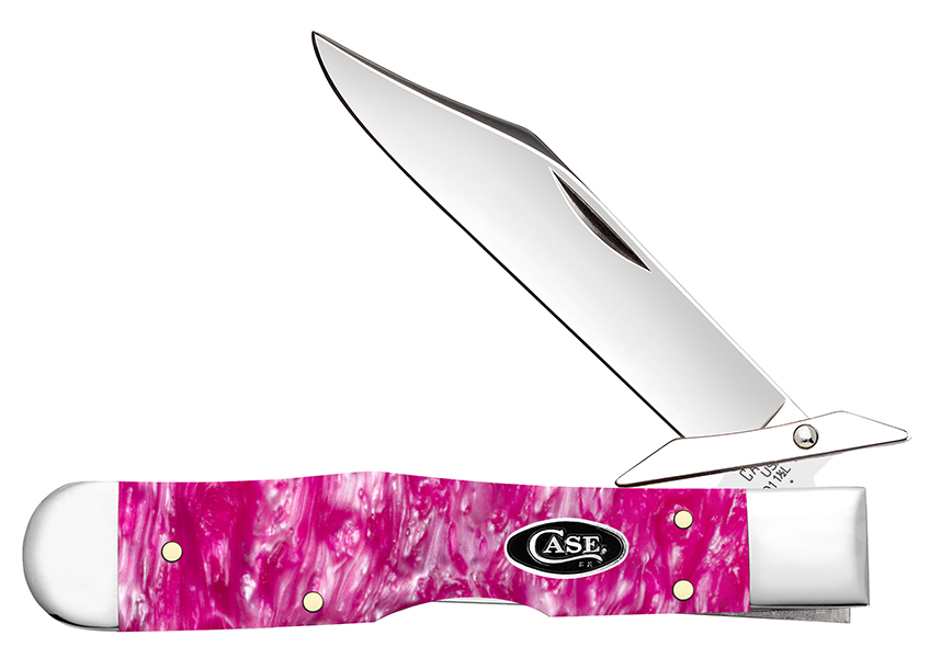 Case XX Cheetah Cub Lockback Folding Knife Pink Crackle Kirinite CA16166 View 1