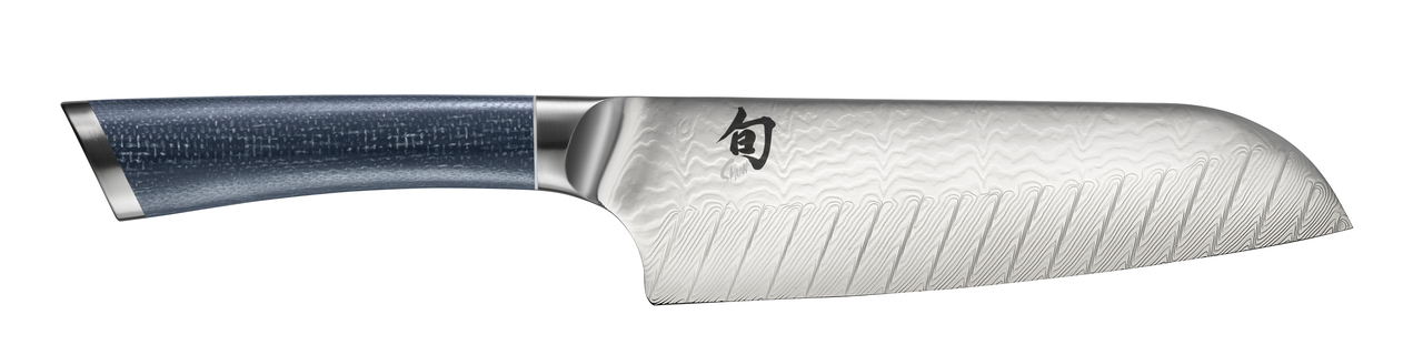 Shun Shiranami Santoku Knife 7in Black Jute Micarta/SS Handle FRD0702 View 1
