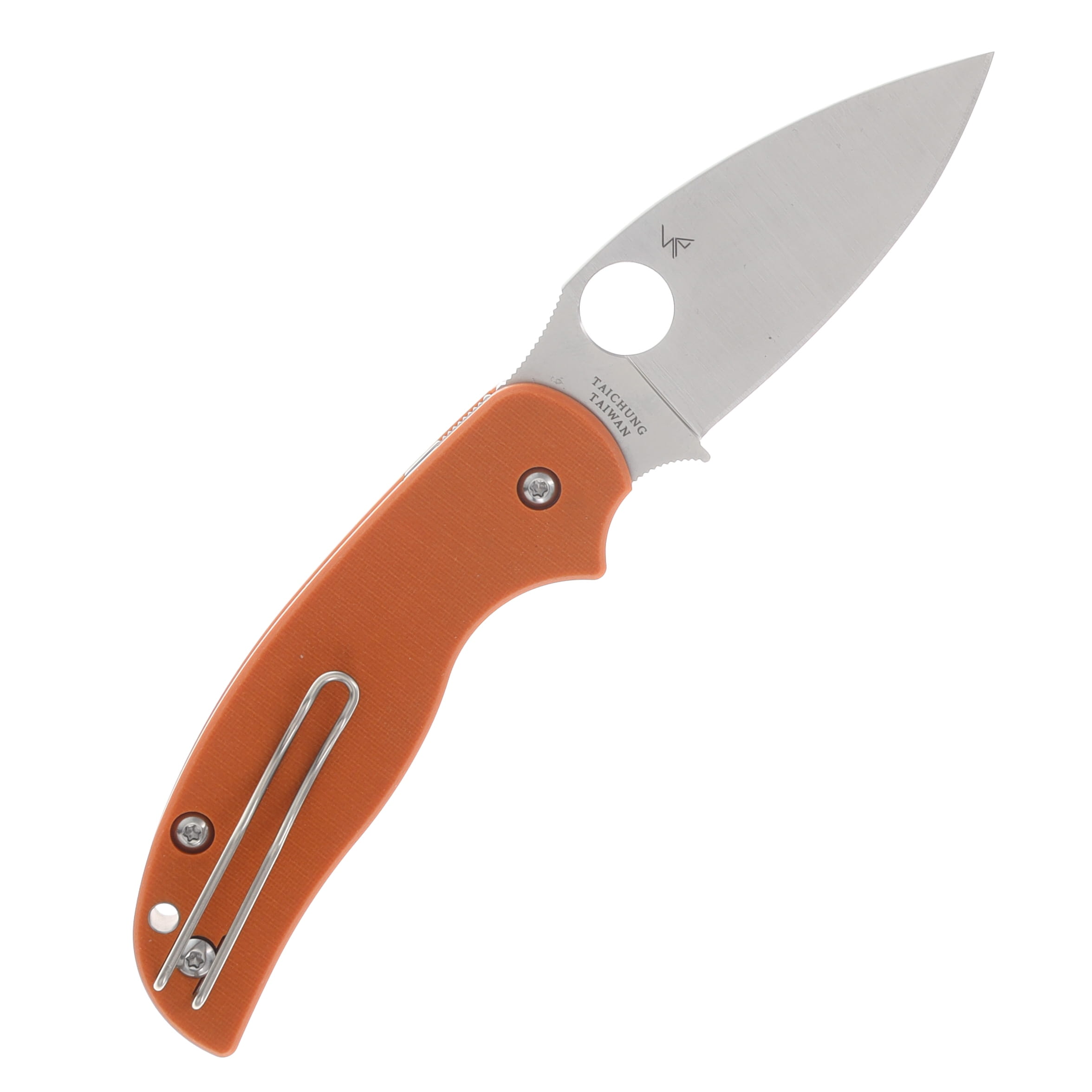 Spyderco Sage 6 Folding Knife Burnt Orange 3in Plain Satin Drop Point SPC123GPBOR View 2