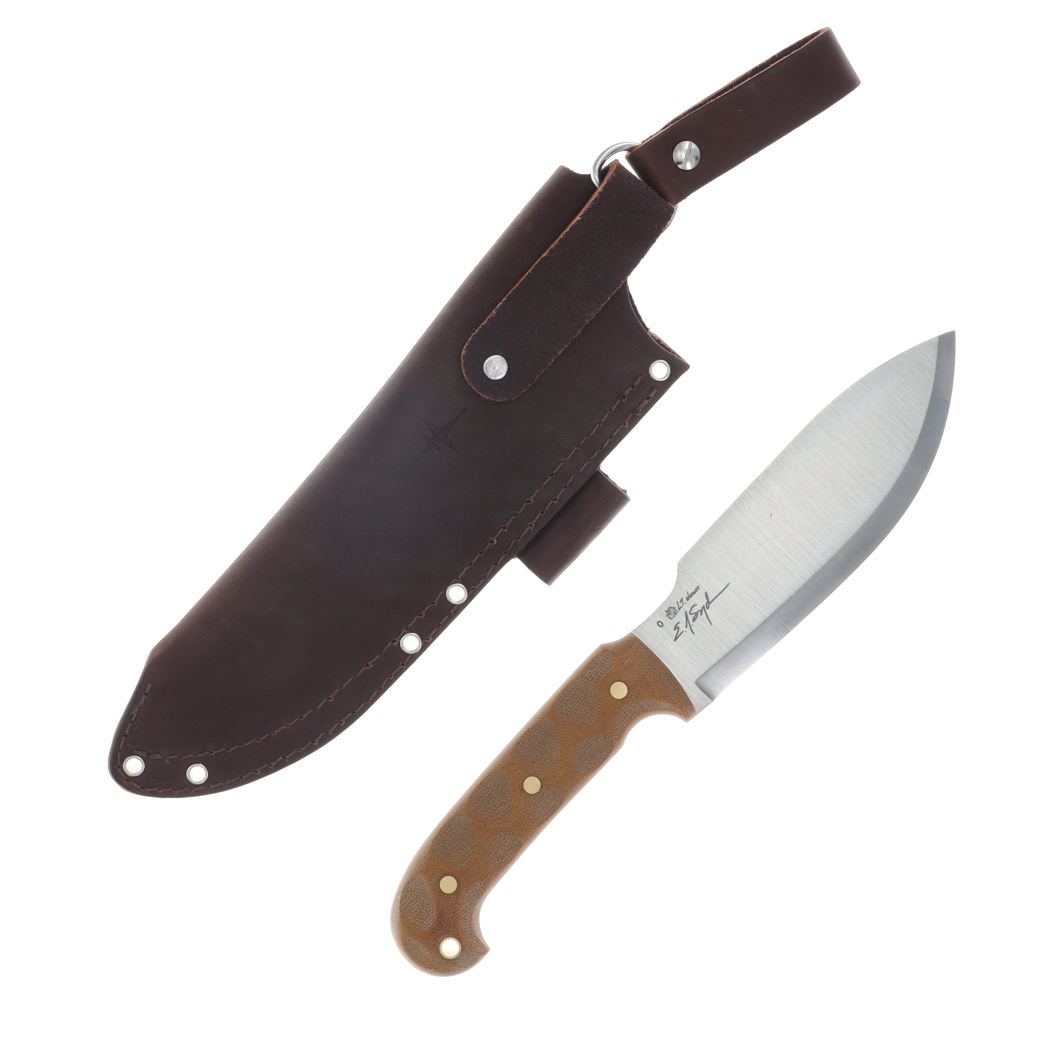 LT Wright SMKW Exclusive The Naked G.O.A.T. Primal Fixed Knife Natural Micarta Handle 01 Scandi Grind Blade NGPRIMAL-NAT View 2