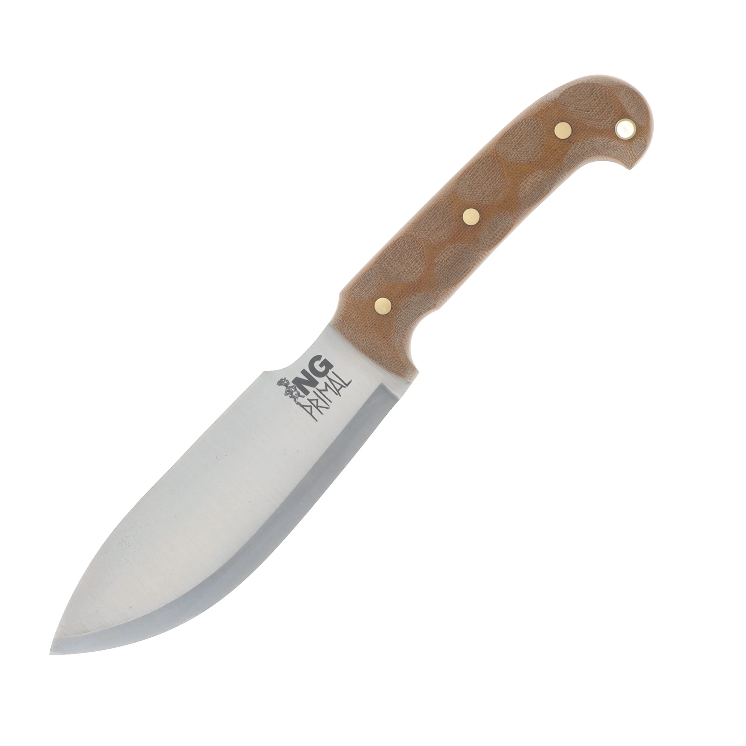 LT Wright SMKW Exclusive The Naked G.O.A.T. Primal Fixed Knife Natural Micarta Handle 01 Scandi Grind Blade NGPRIMAL-NAT View 3