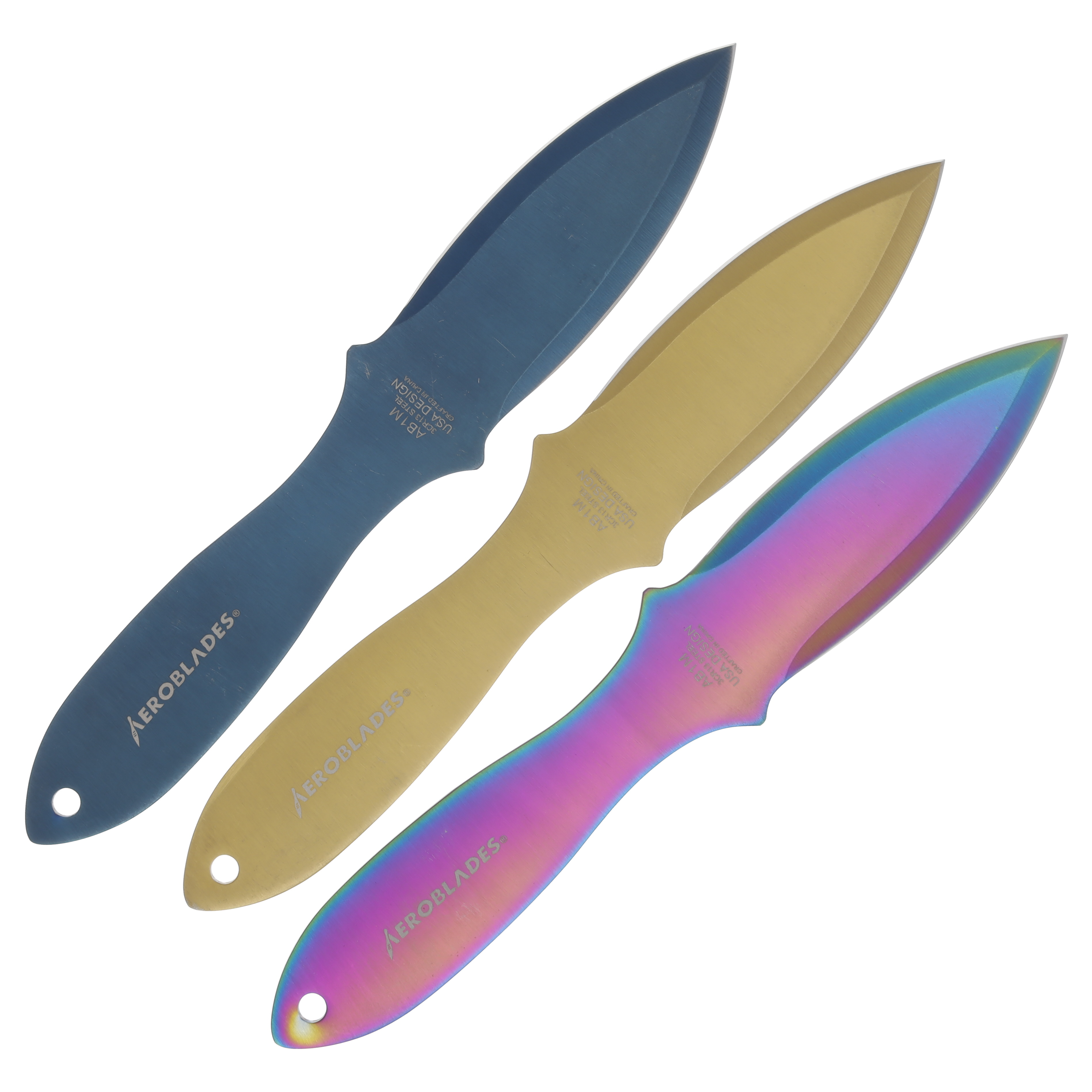 Bushido 9" Multicolor Throwing Knife Set NTAB1M View 4