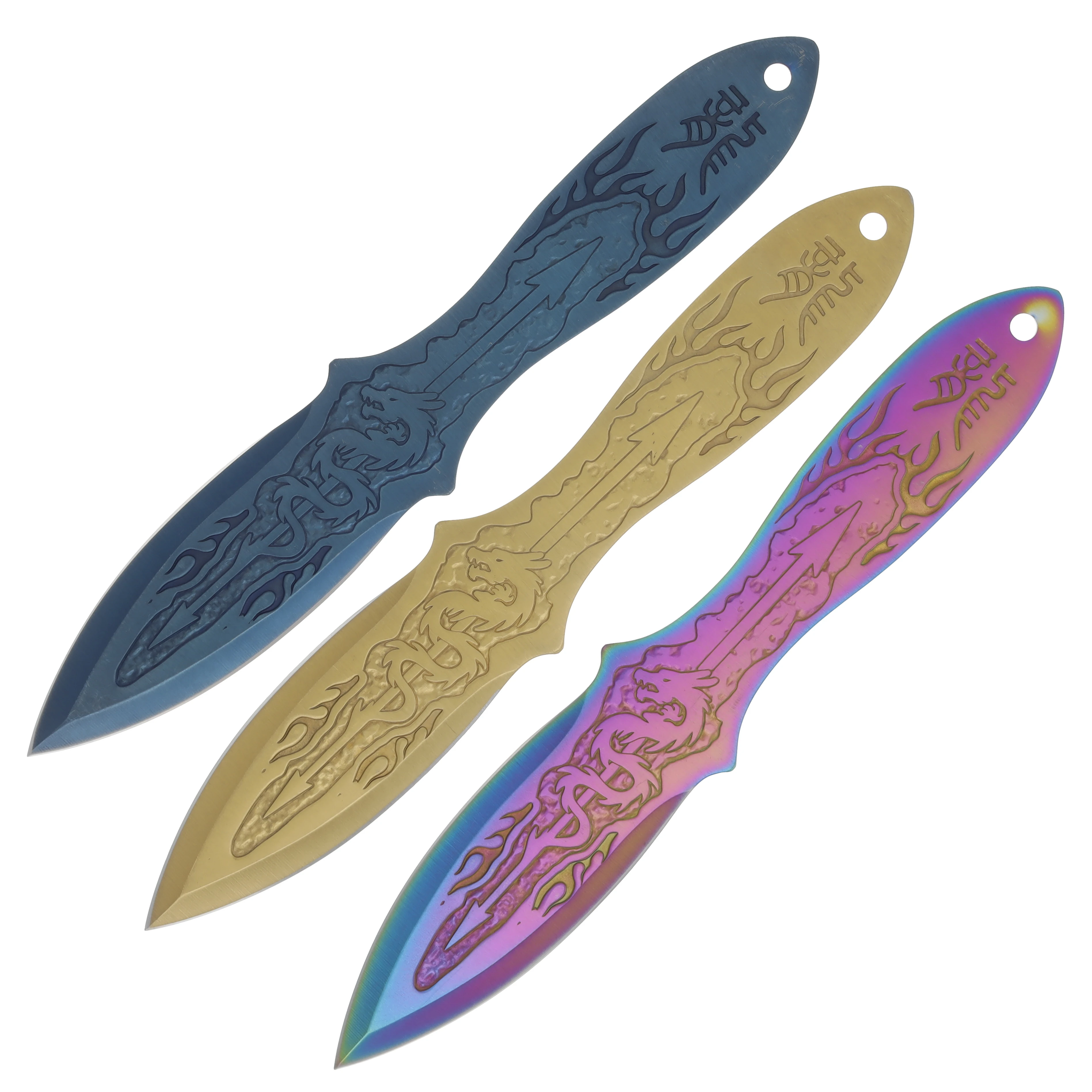 Bushido 9" Multicolor Throwing Knife Set NTAB1M View 3