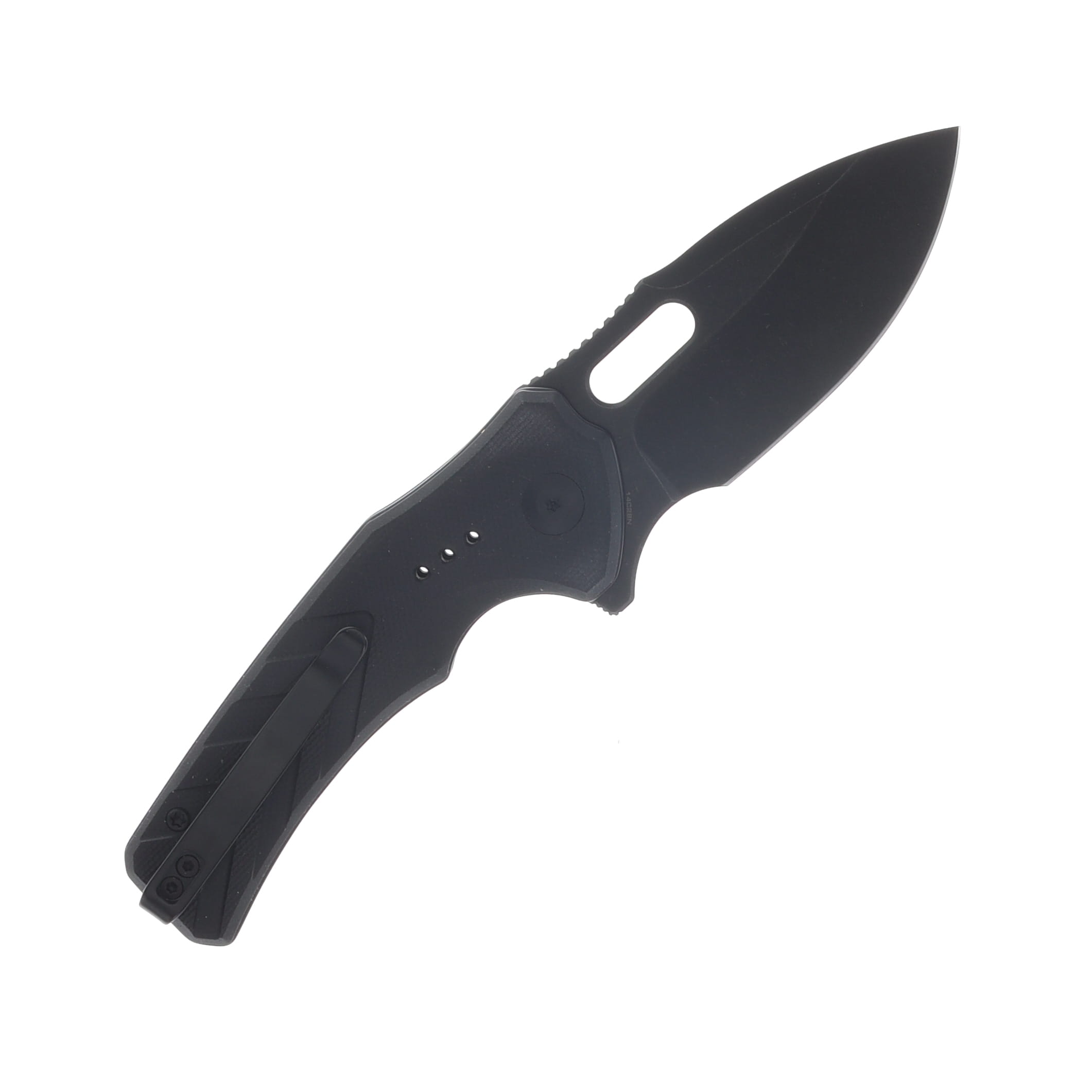 CIVIVI Vexron Milled Black G-10 Handle Black Stonewashed 14C28N Blade C24066-1 View 2