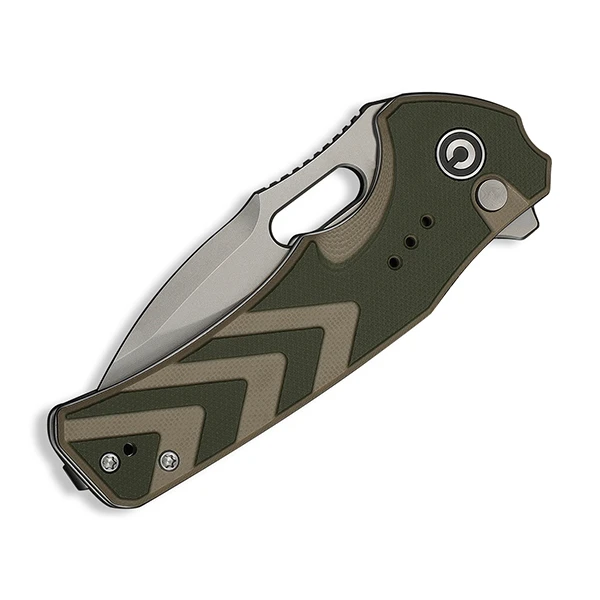 CIVIVI Vexron Milled Green & Tan G-10 Handle Stonewashed 14C28N Blade C24066-2 View 4