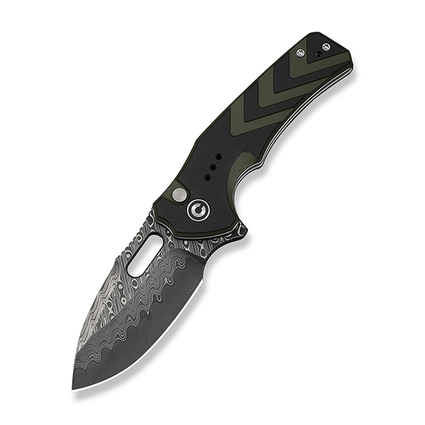 CIVIVI Vexron Milled Black & Green G-10 Handle Damascus Blade C24066-DS1 View 1