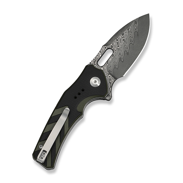 CIVIVI Vexron Milled Black & Green G-10 Handle Damascus Blade C24066-DS1 View 2