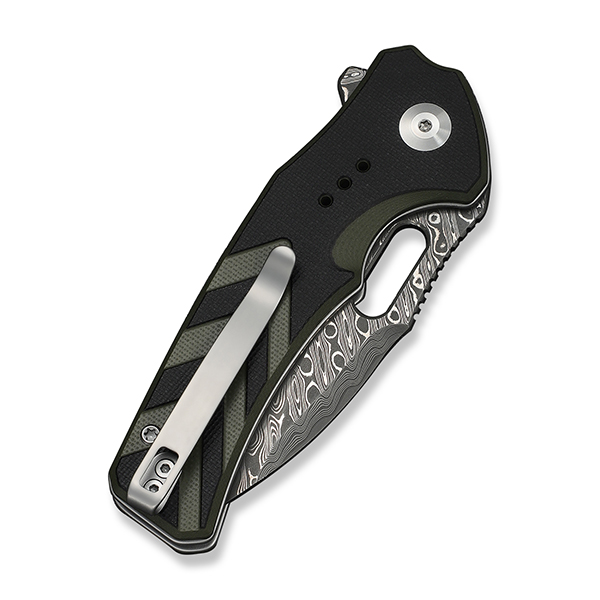 CIVIVI Vexron Milled Black & Green G-10 Handle Damascus Blade C24066-DS1 View 5