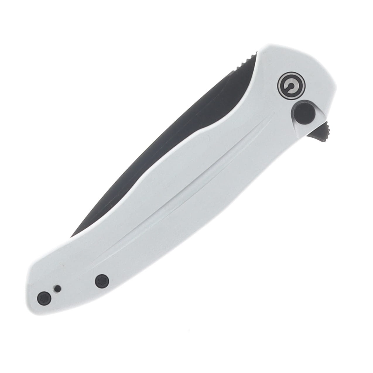 CIVIVI Button Lock Kitefin Silver Aluminum Handle Black Stonewashed 14C28N Blade C24091-2 View 5
