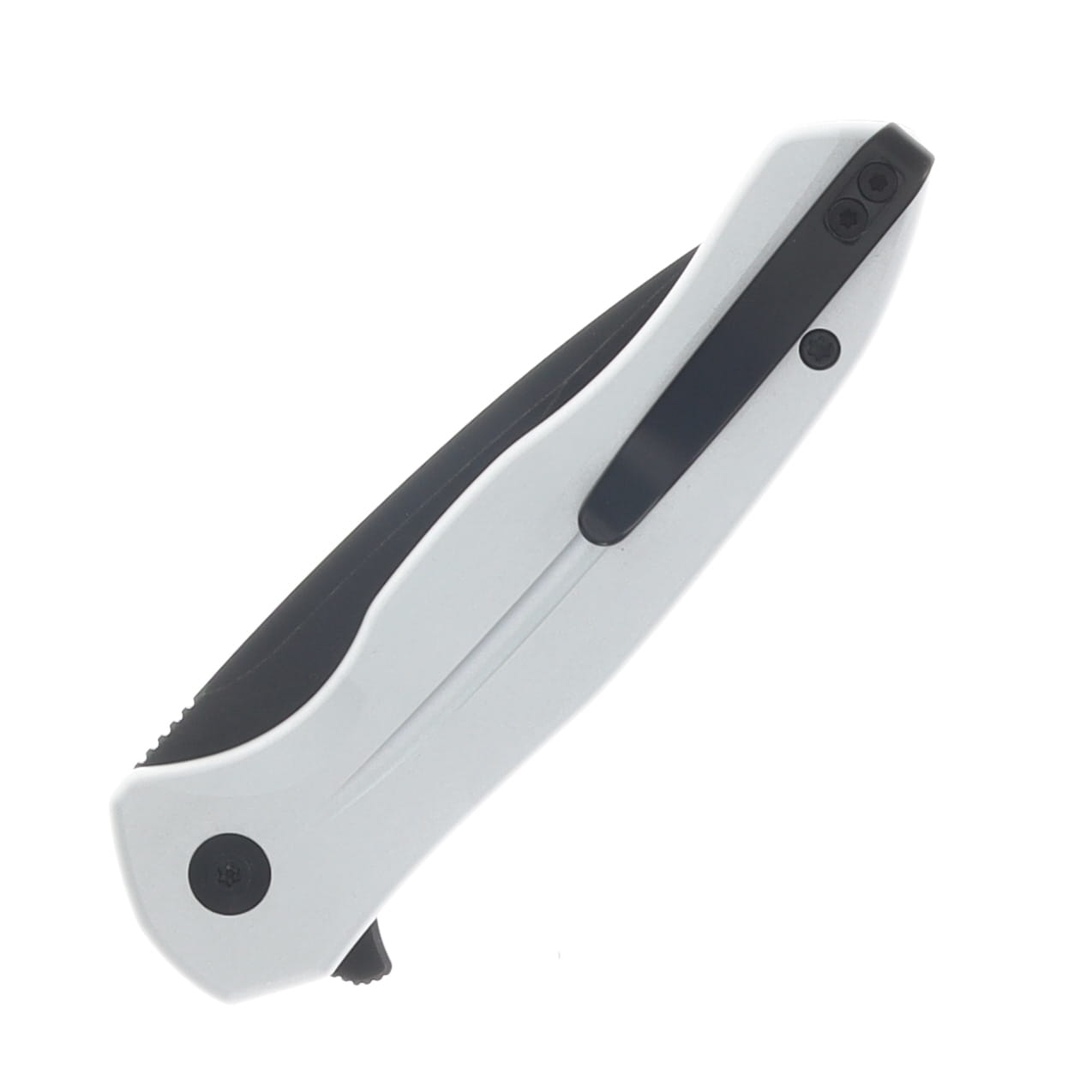 CIVIVI Button Lock Kitefin Silver Aluminum Handle Black Stonewashed 14C28N Blade C24091-2 View 6