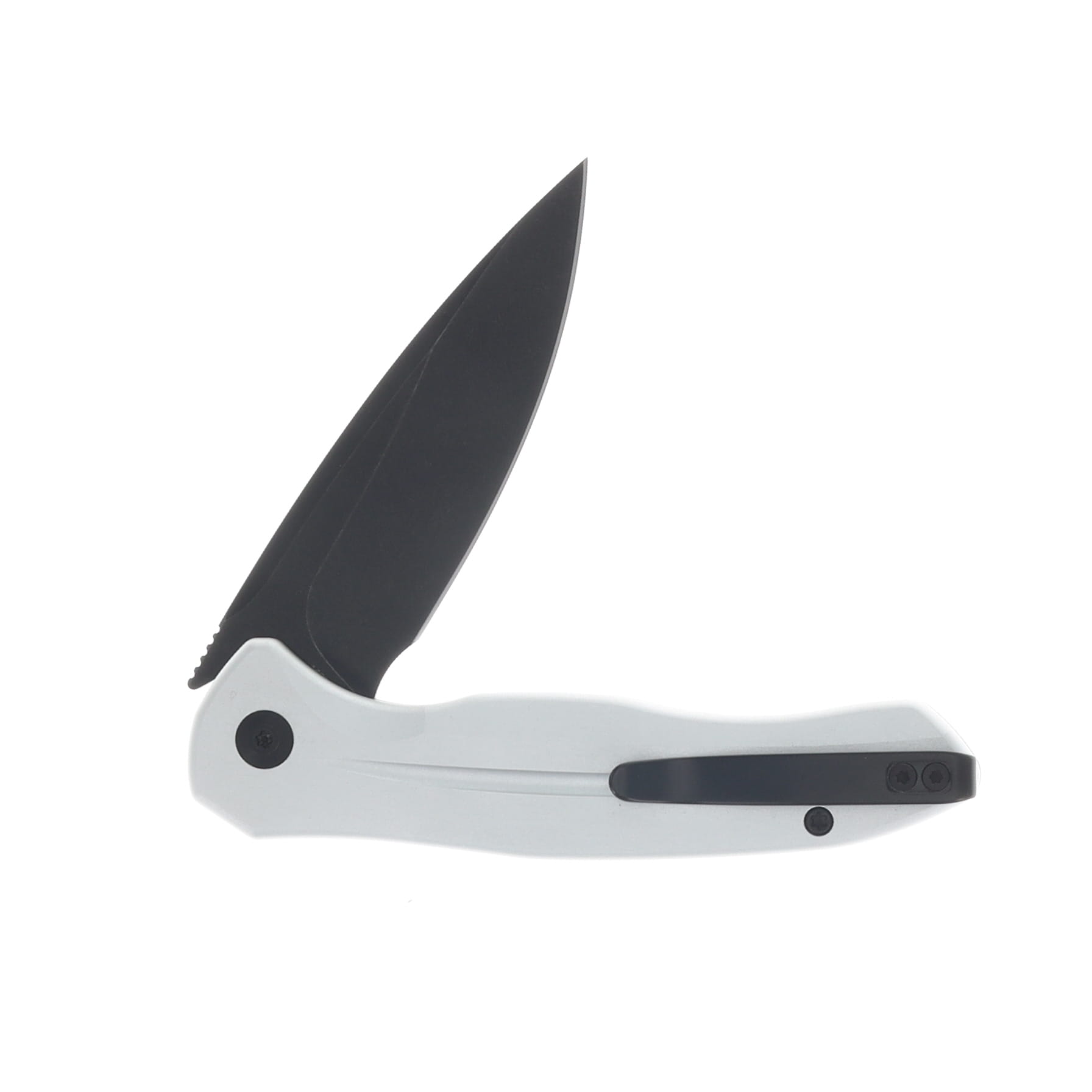 CIVIVI Button Lock Kitefin Silver Aluminum Handle Black Stonewashed 14C28N Blade C24091-2 View 4