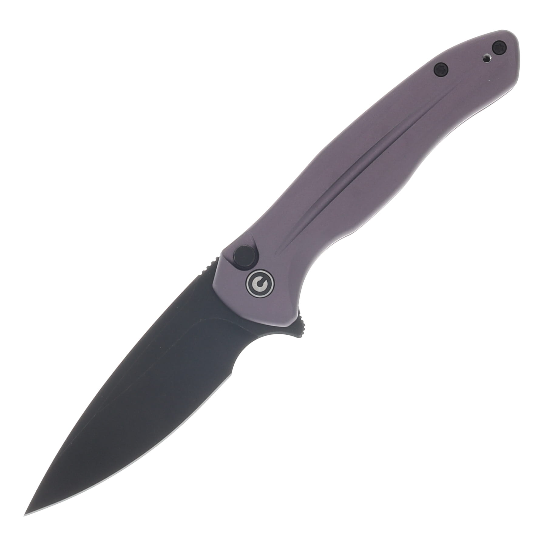 CIVIVI Button Lock Kitefin Purple Aluminum Handle Black Stonewashed 14C28N Blade C24091-3 View 1