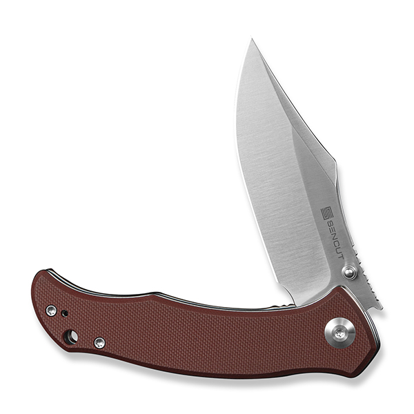 Sencut Tauron Folding Knife Burgundy G-10 Handle Satin D2 Blade S25060-2 View 3