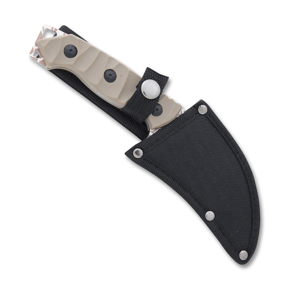 Wartech Fixed Blade Knife 4.0in Plain Edge Brown Snake Camo NTHWT220CM View 3