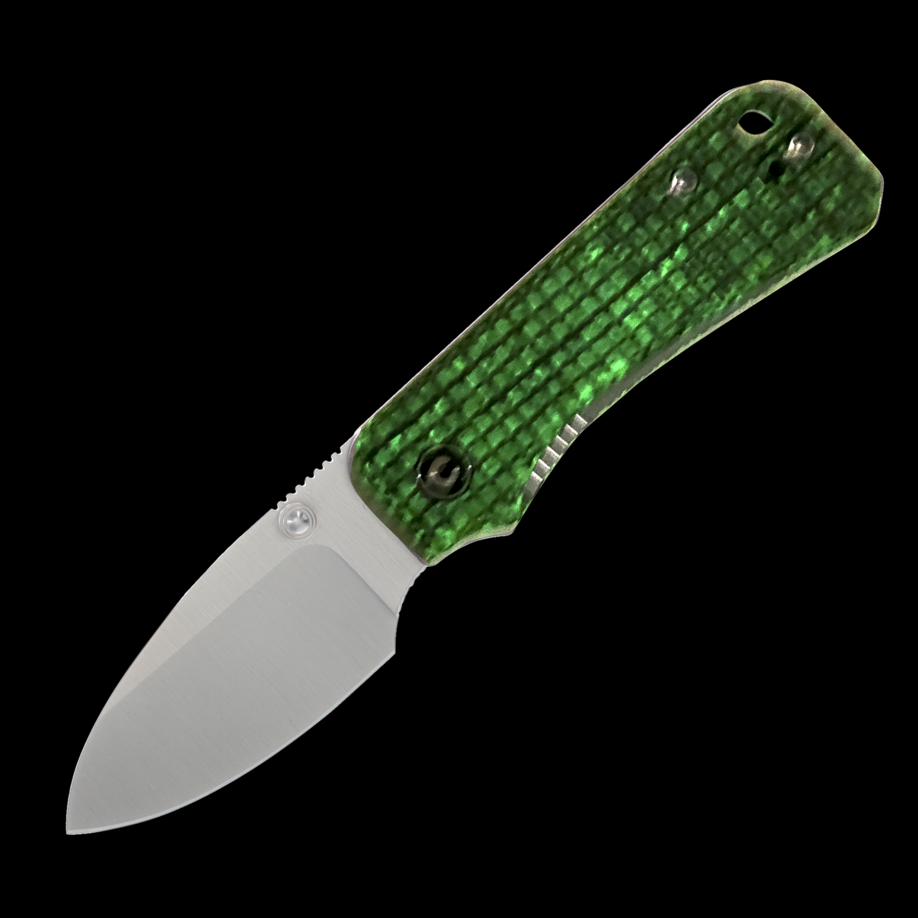 CIVIVI SMKW Exclusive Baby Banter Folding Knife Satin Nitro V/Glow In The Dark Burlap Micarta C19068SB View 2