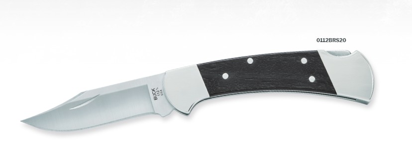 Buck 112 Slim Elite Heritage Folding Knife Ebony-Nickel Silver Handle Clip Point Blade BU14528 View 1