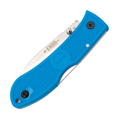 KA-BAR Dozier Hunter Blue Folding Knife 3in Satin Drop Point Blade View 5