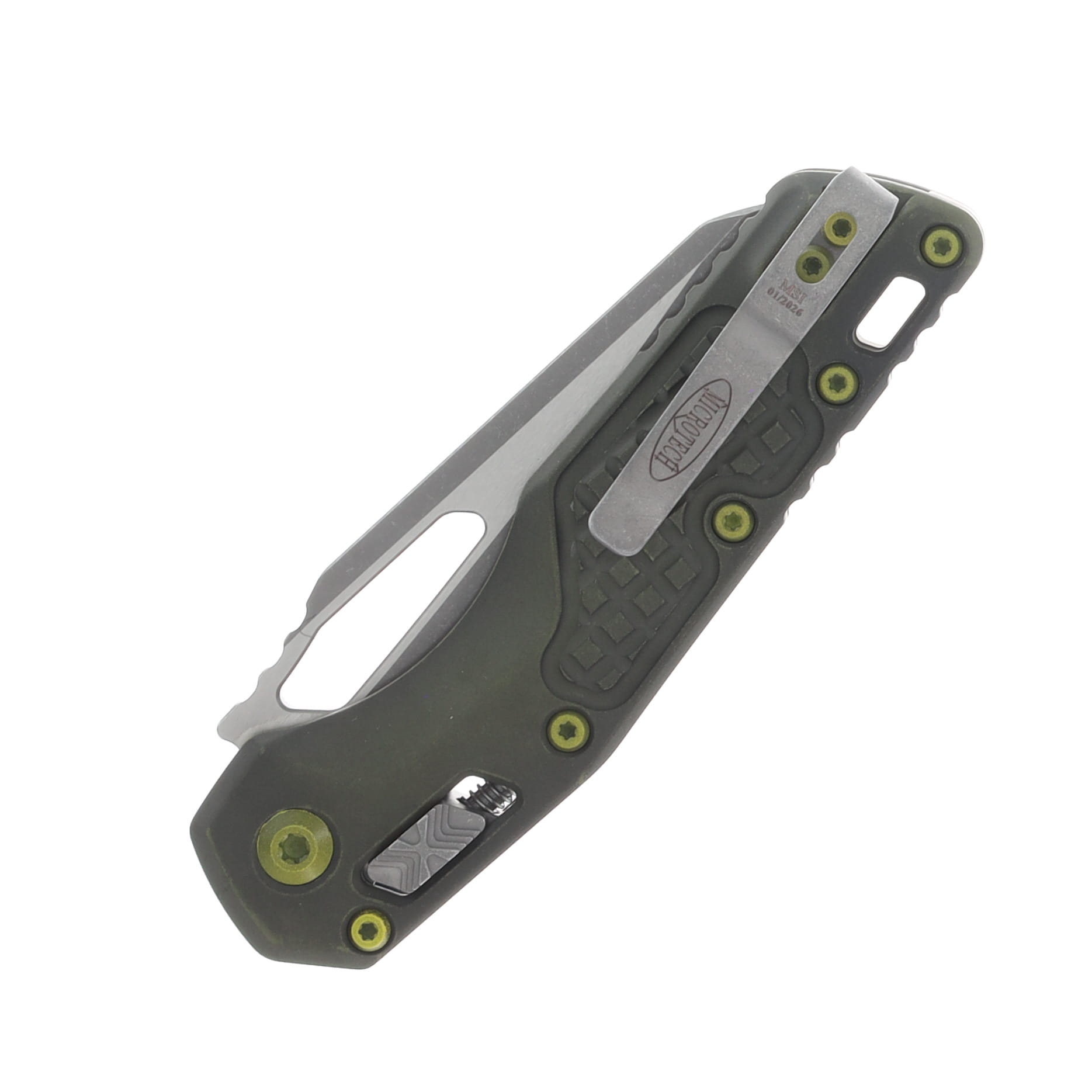 Microtech MSI Folding Knife S/E Frag Distressed Grenade Green Apocalyptic Standard MT21010FRDGGU25 View 6