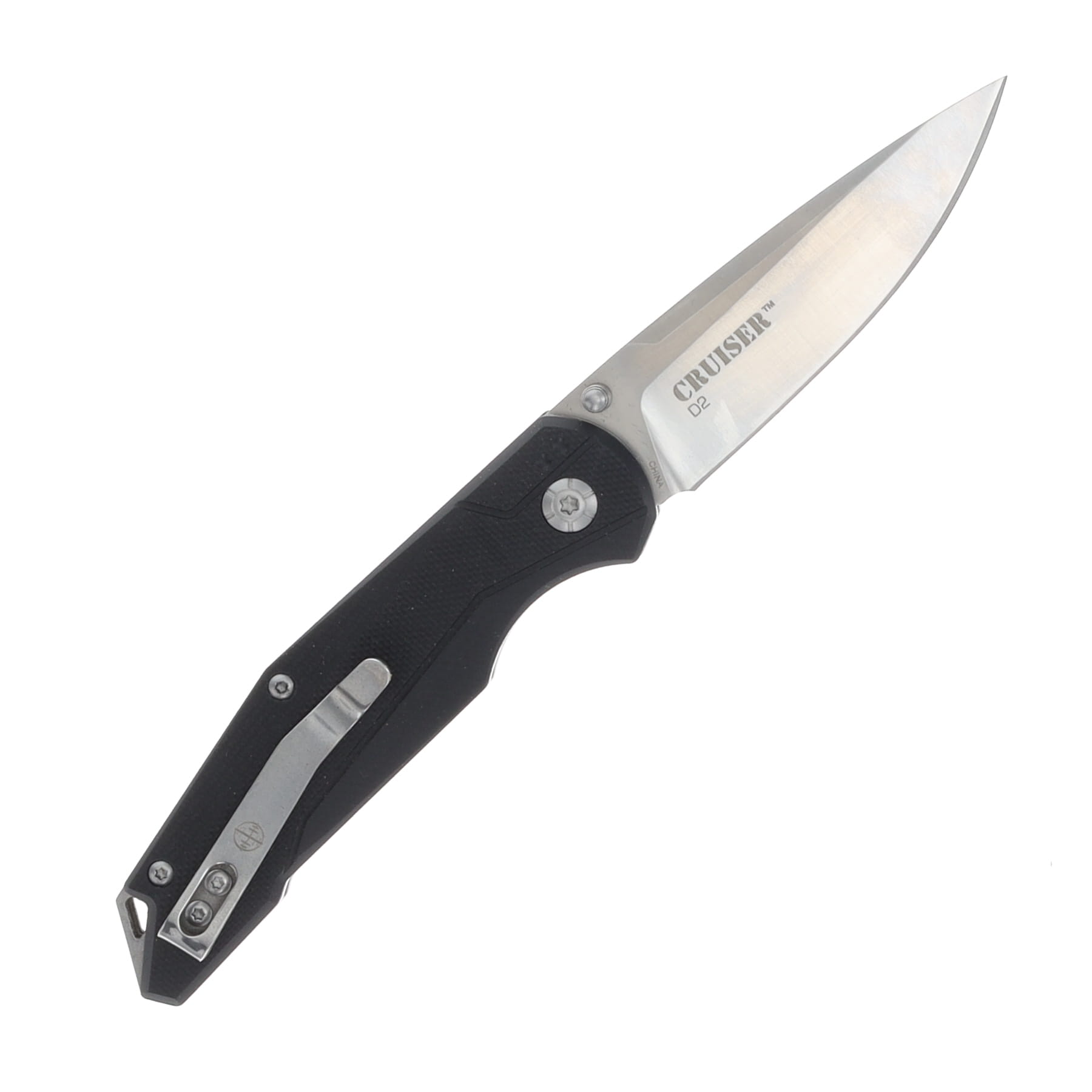 Elite Tactical Cruiser Button Lock Folding Knife Satin D2/Black G-10 MCETFDR007 View 2