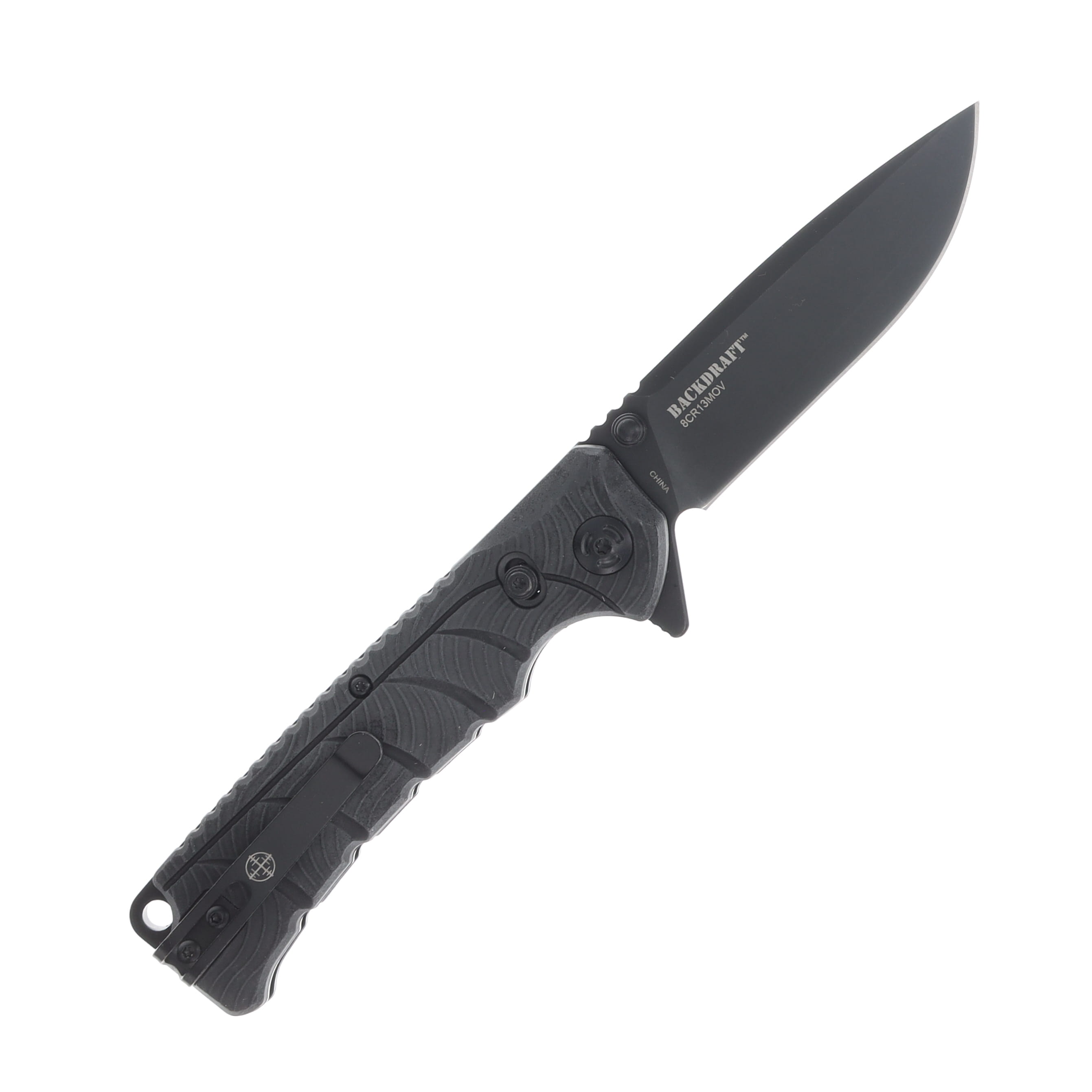 Elite Tactical The Backdraft Crossbar Lock Folding Knife Blackout MCETFDR011BK View 2