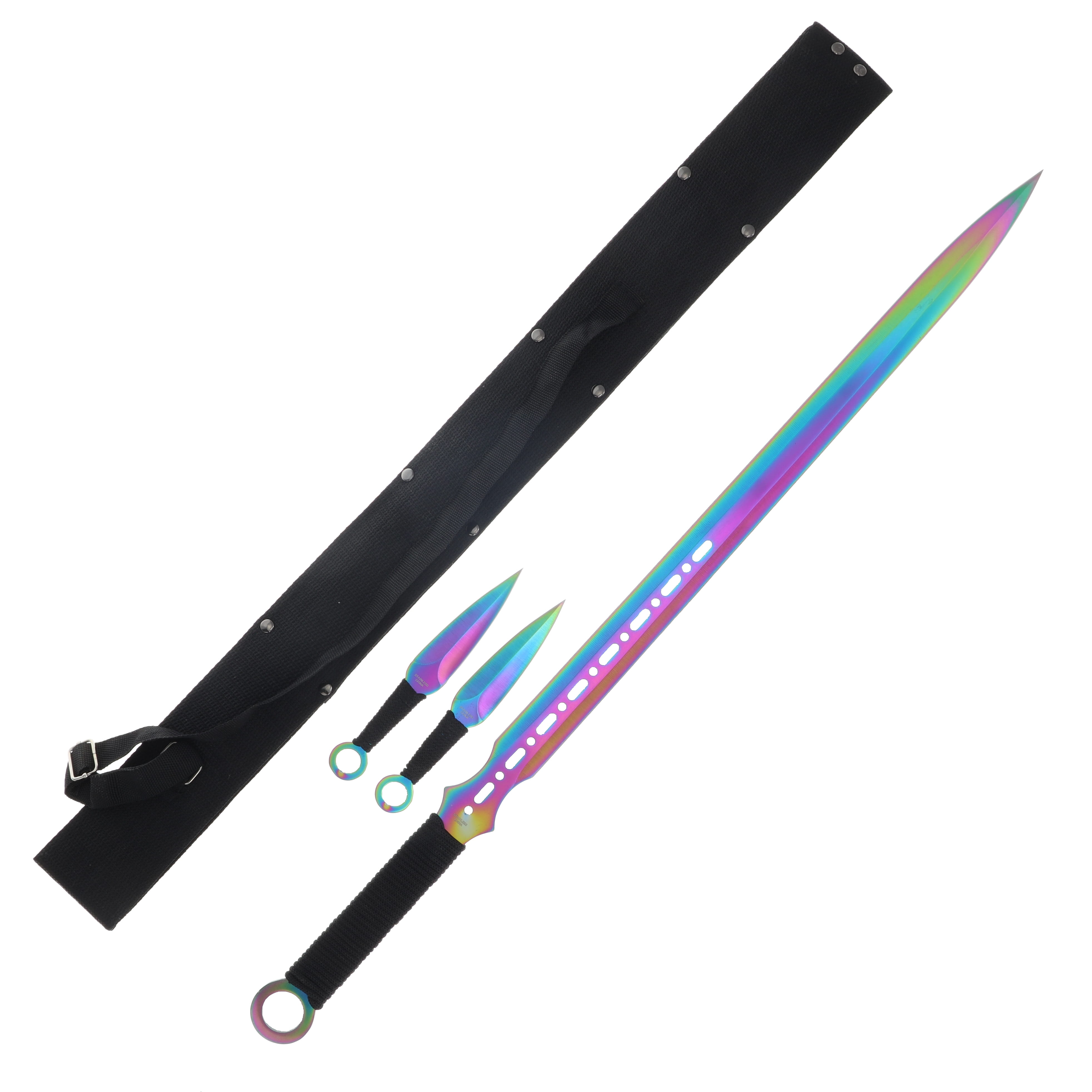 FaB Swordmaster's Shine CF 1枚 Fantasy Sword with 2 Throwing Knives Rainbow Spectrum MCFM644DRB