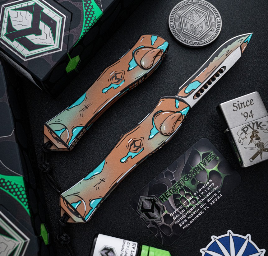 Heretic Hydra V4 Recurve OTF Auto Cel Shade Shipwreck H408-CS-SHIP View 9