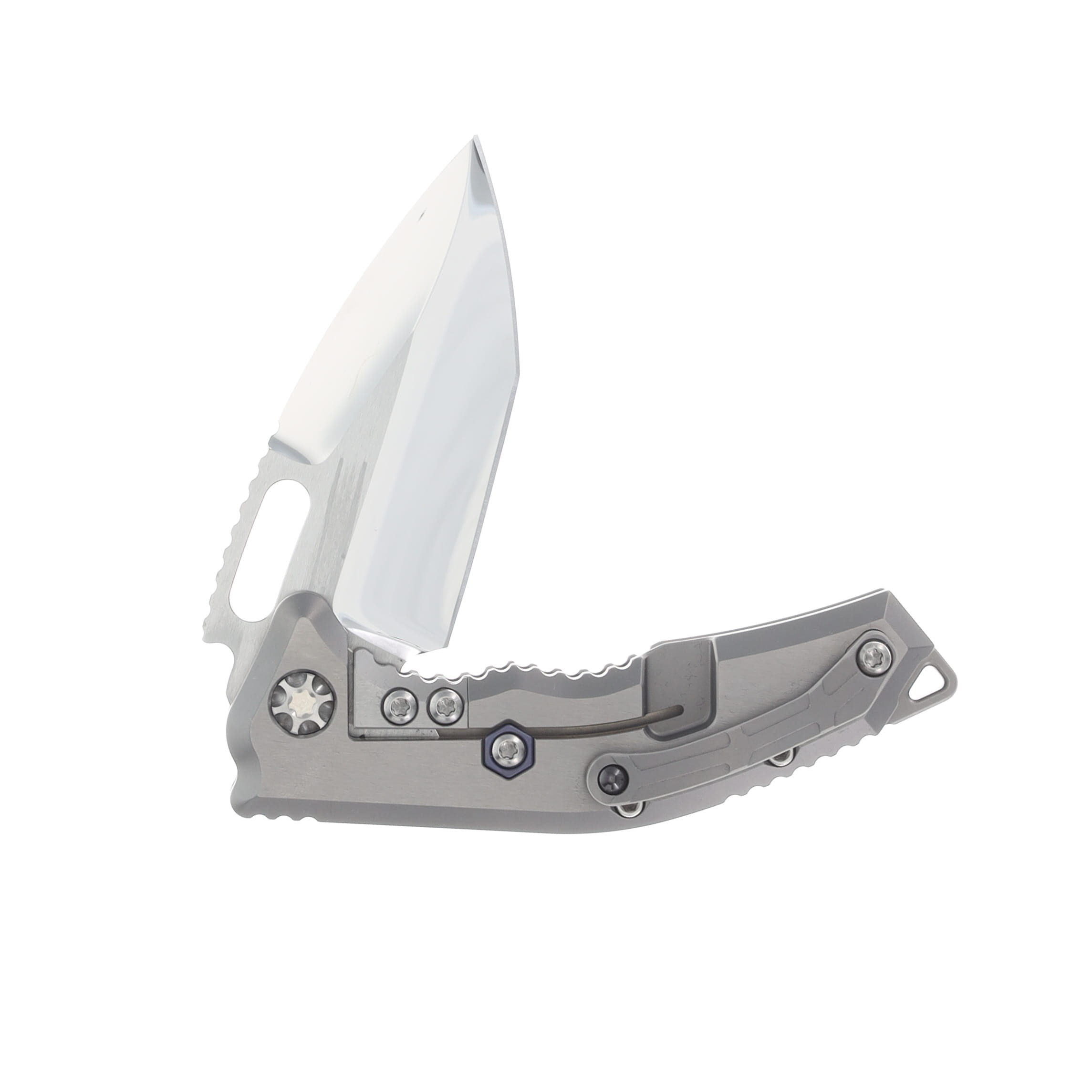 Heretic Medusa Folding Knife Mirror Polished Tanto/Titanium Chassis with Meteorite and Gold Inlay SS26001 View 4