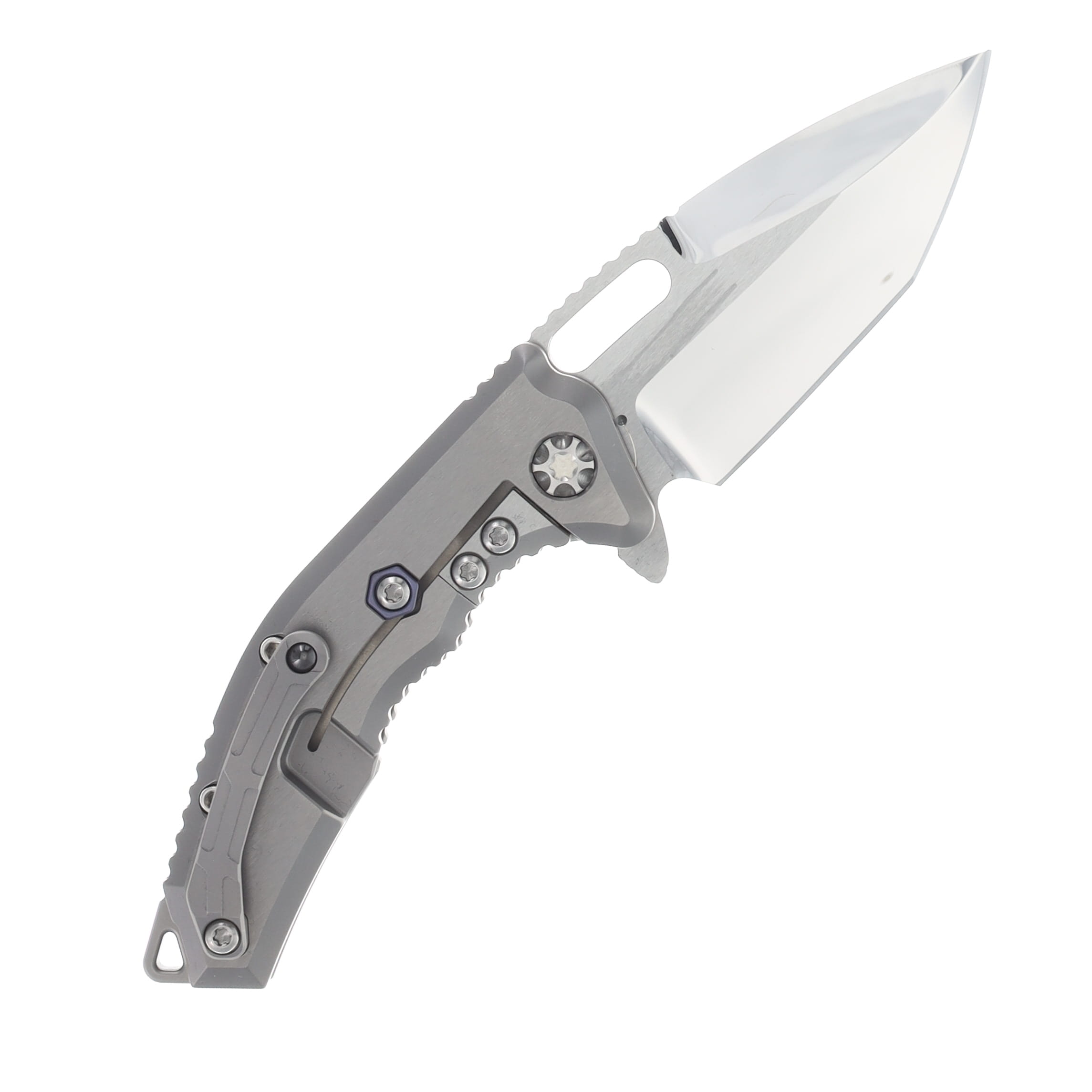 Heretic Medusa Folding Knife Mirror Polished Tanto/Titanium Chassis with Meteorite and Gold Inlay SS26001 View 2